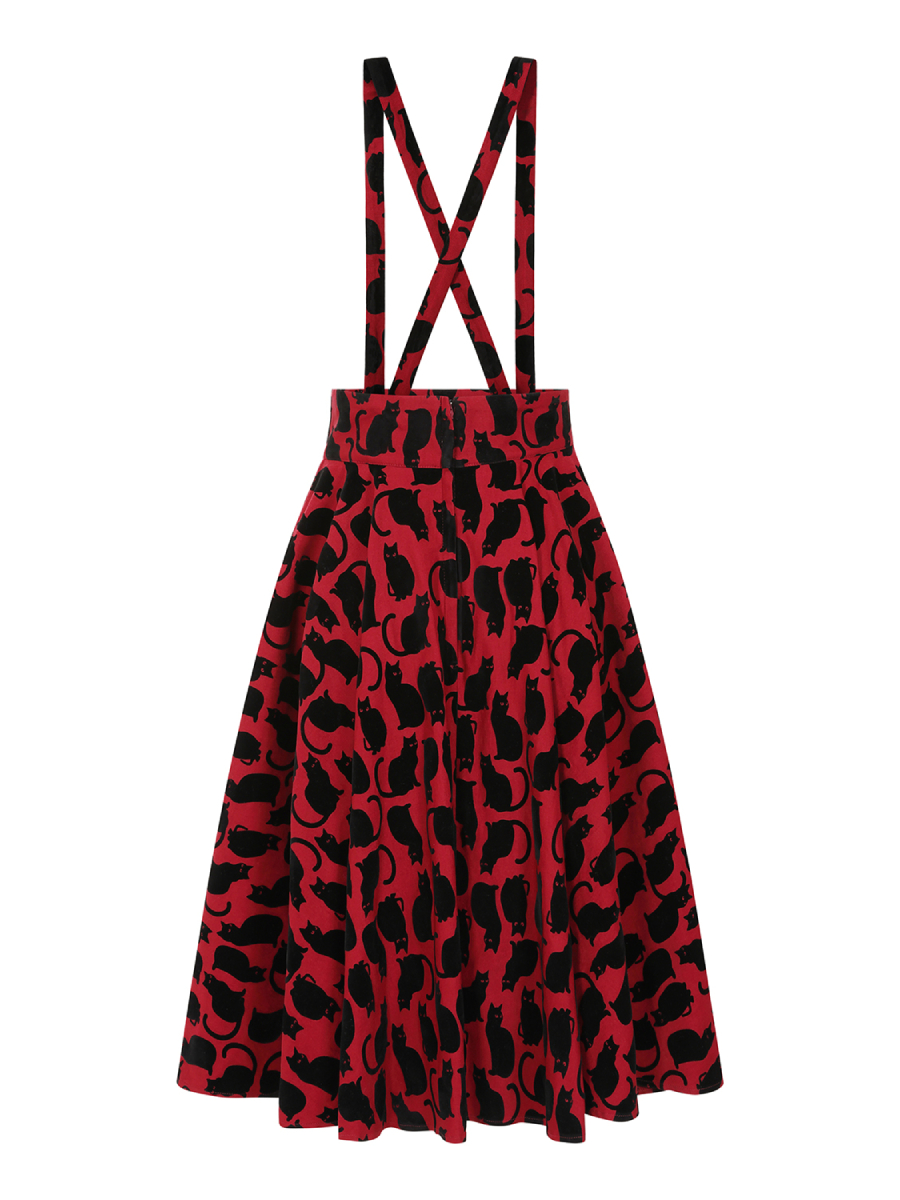 Banned Rock Cecilia Cattitude Suspender Skirt mit Trägern