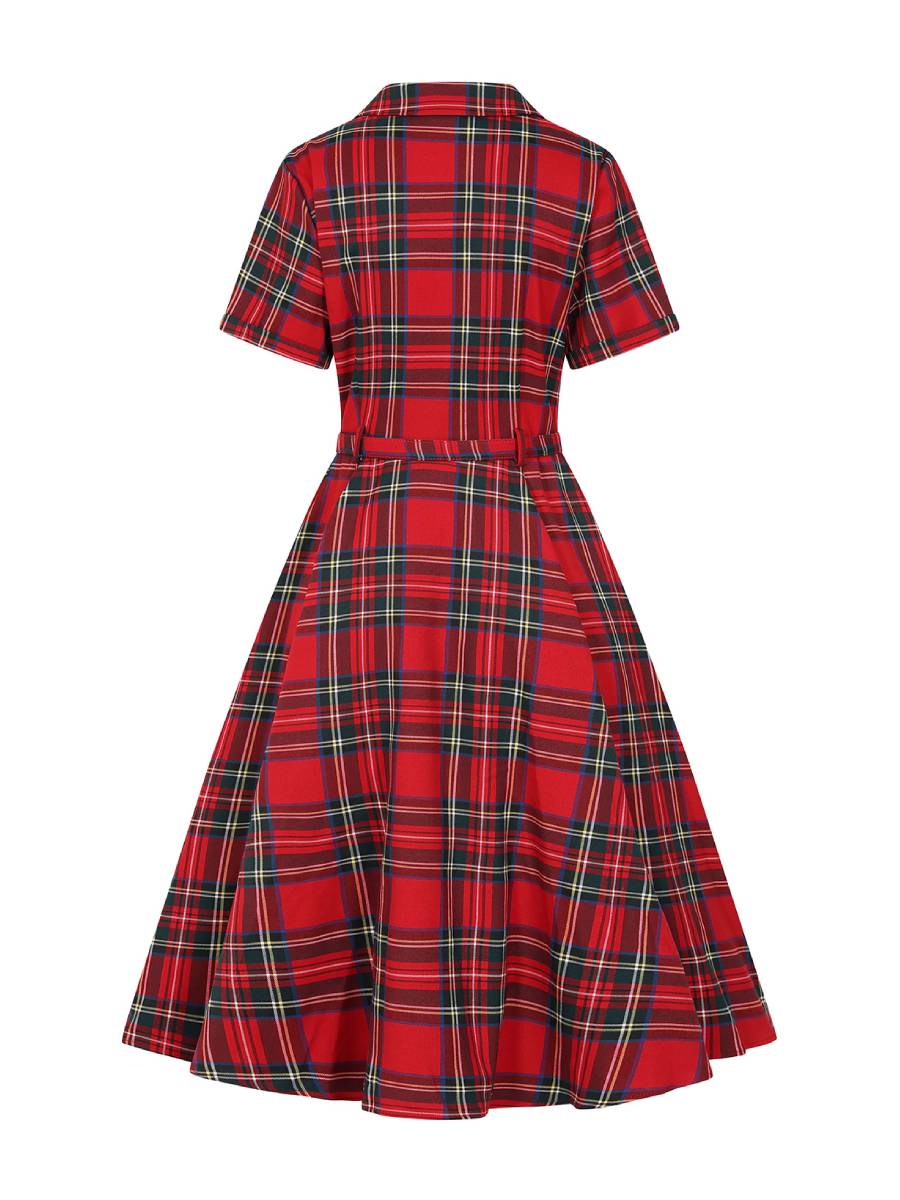 Banned Hannah Holiday Dress Red Tartan