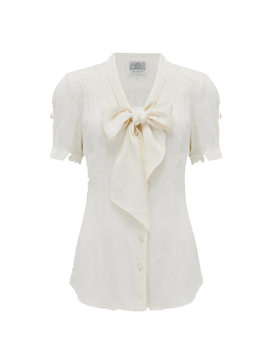 Seamstress of Bloomsbury Eva Blouse Short Sleeve Cream