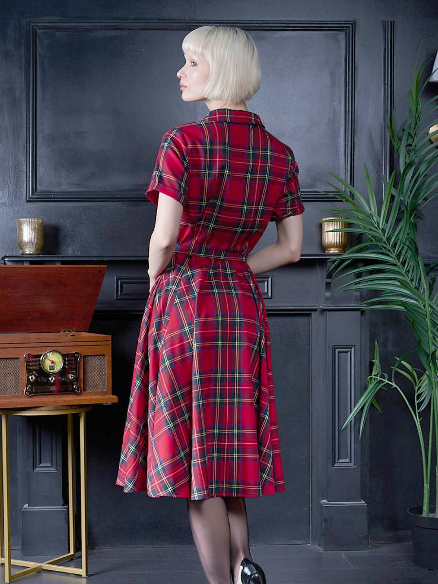 Banned Hannah Holiday Dress Red Tartan