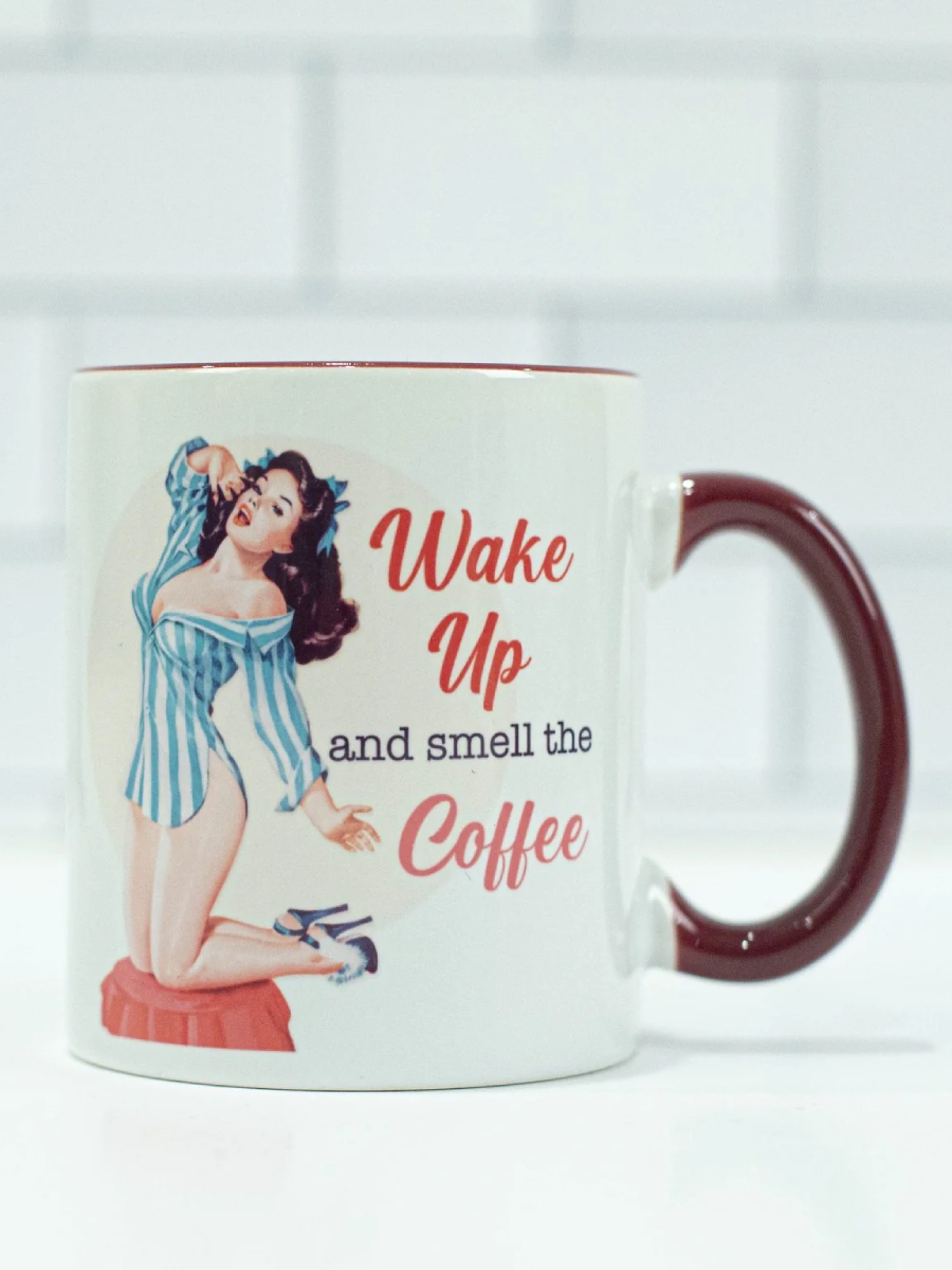 Pinup Coffee Mug Wake Up And Smell The Coffee