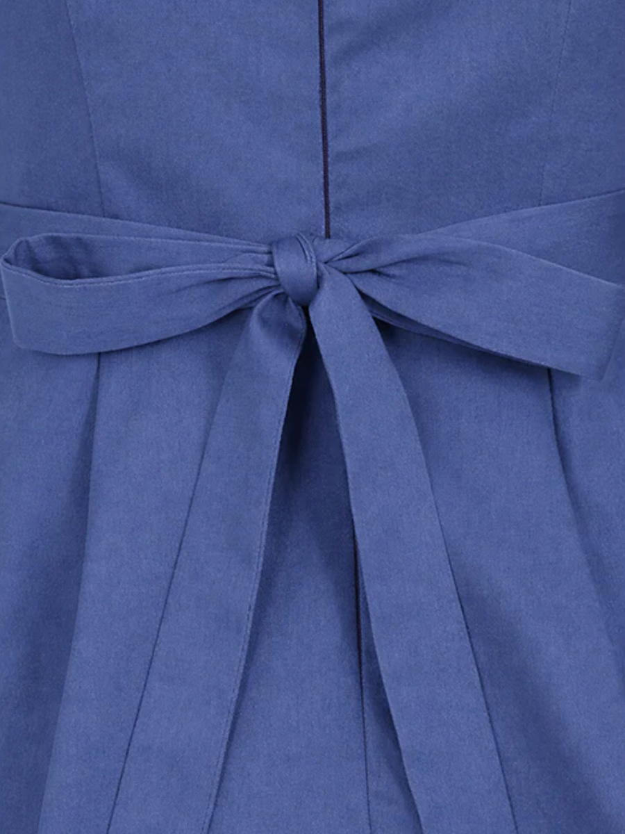 Lady V London Kleid Hepburn Dress Blue Aventurine mittelblau