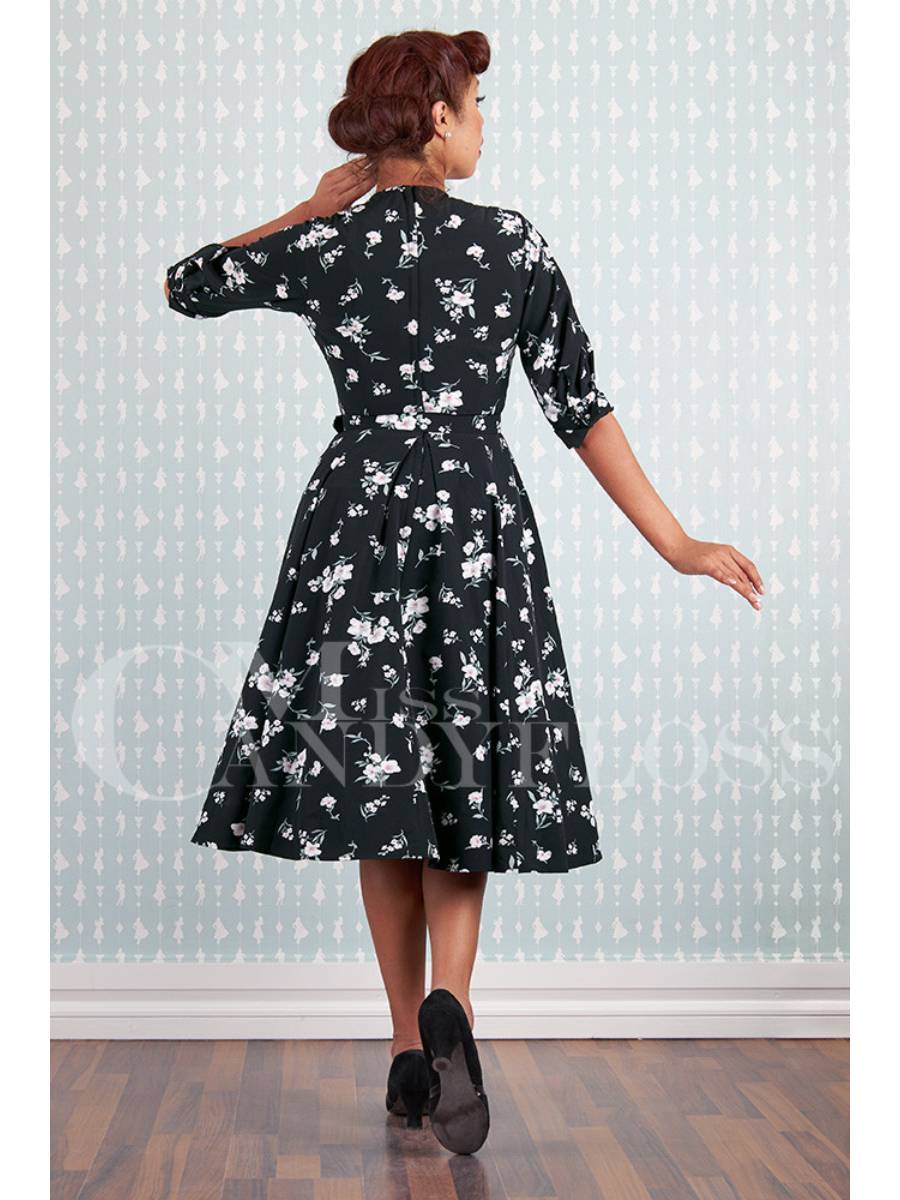 Miss Candyfloss Jamie-Lou Swing Dress Black Floral