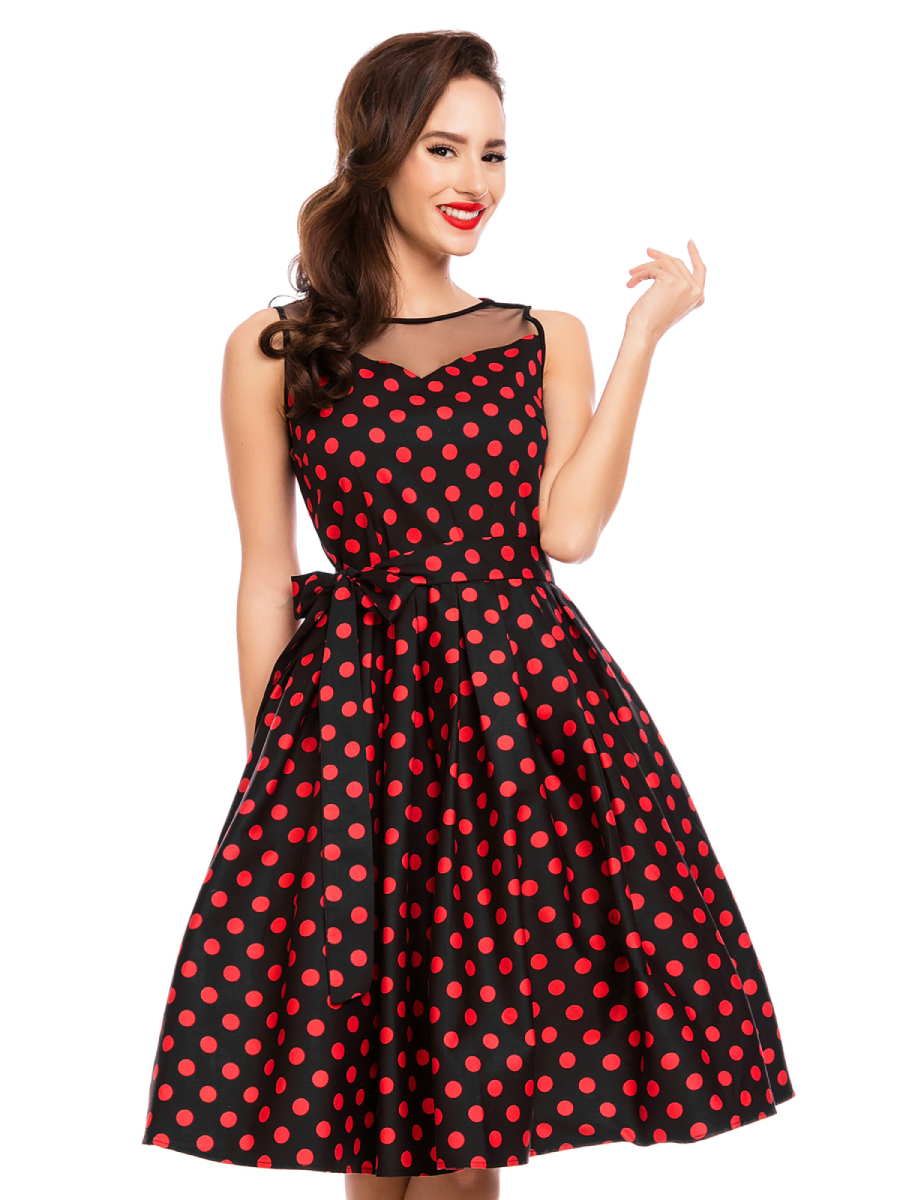 Dolly & Dotty Kleid Elizabeth Black Red Polka