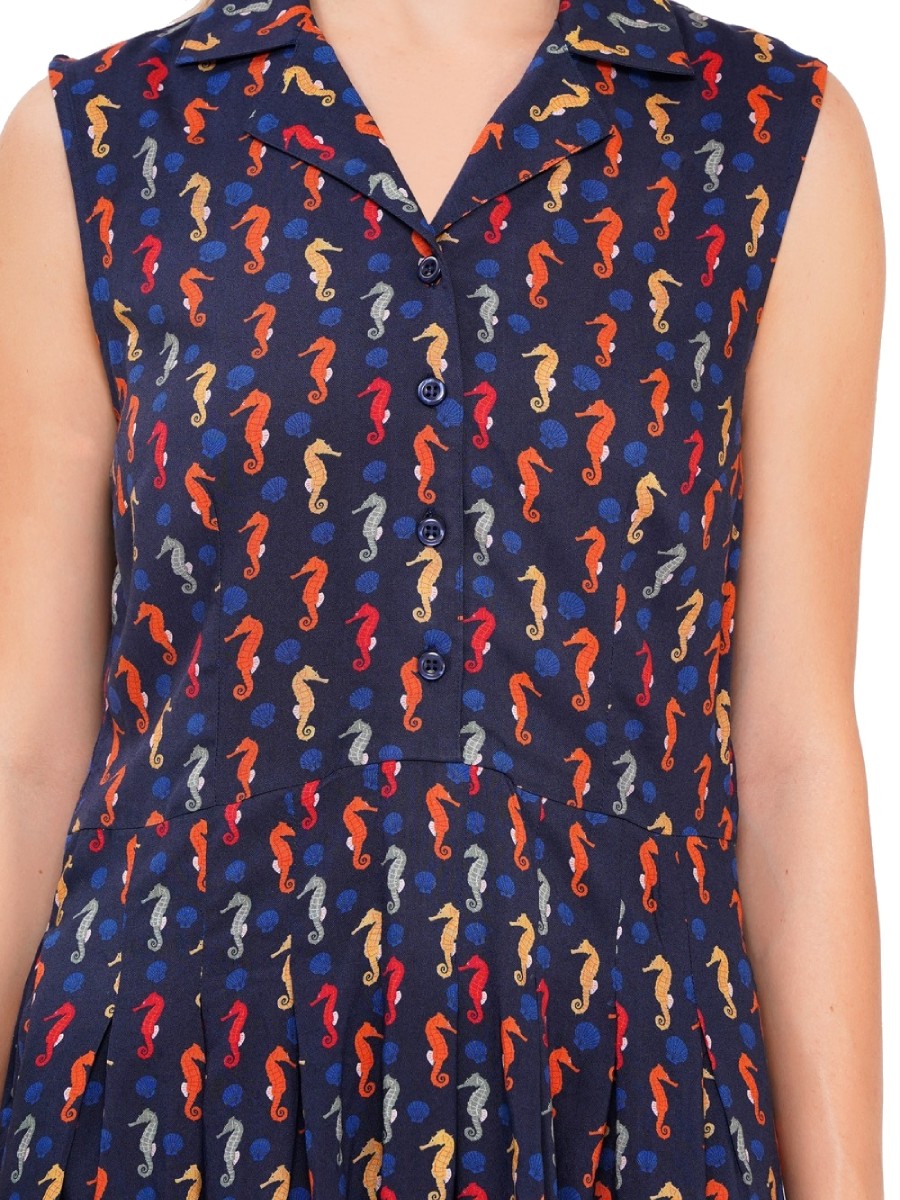 Circus Seahorse Dress Mood Indigo
