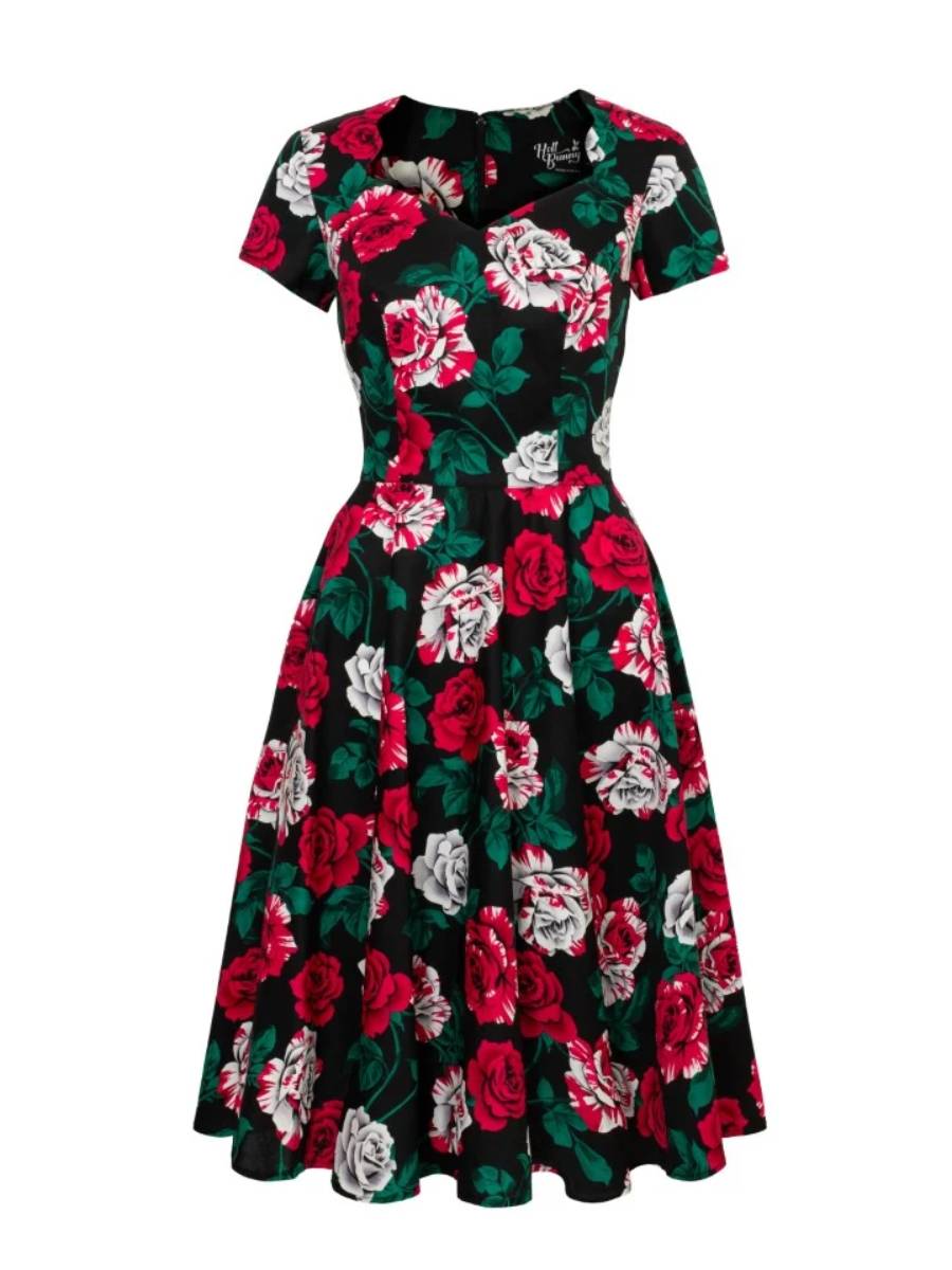 Hell Bunny Paint Me Roses Dress