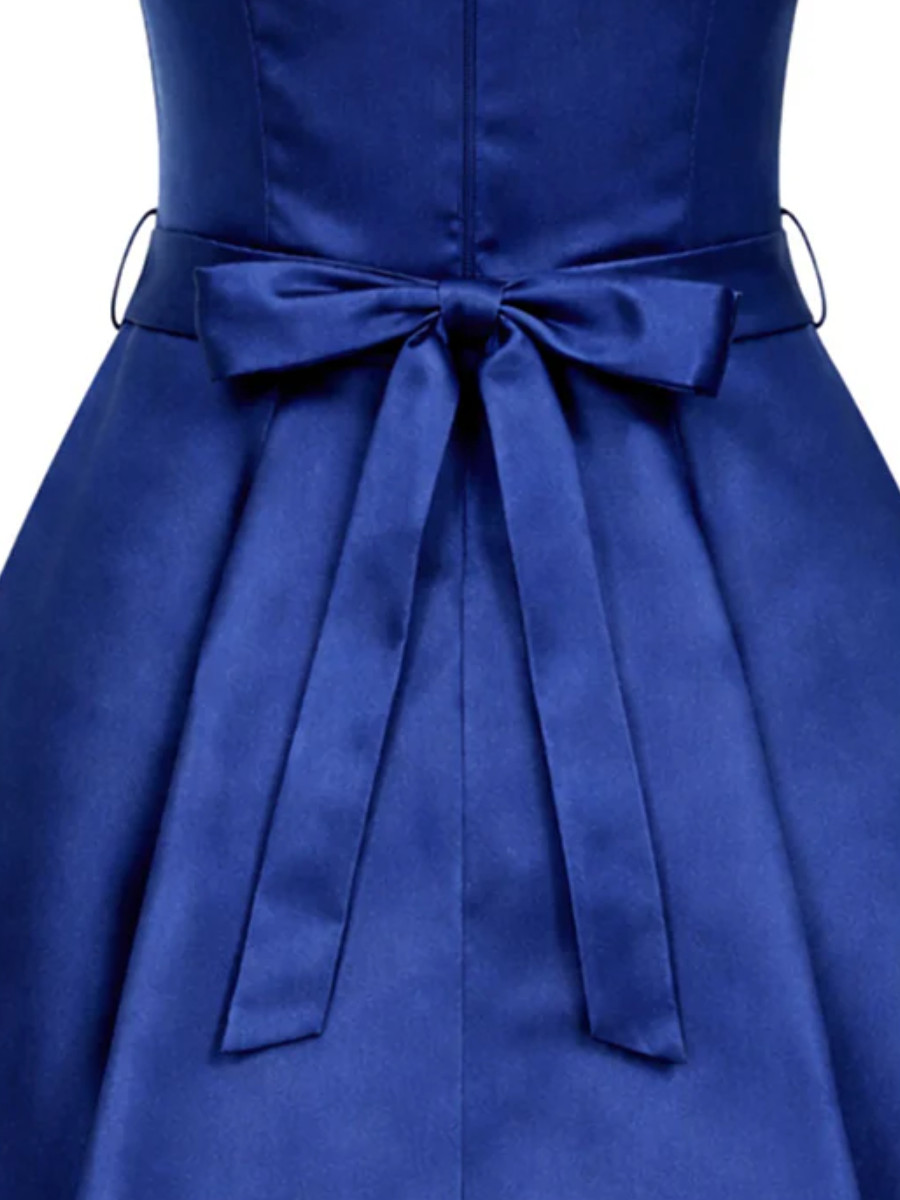 Lady V London Hepburn Dress Tanzanite Satin