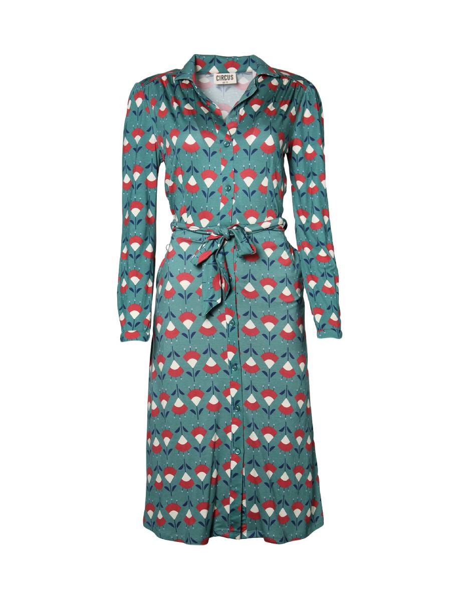 Circus Jerseykleid Green Fromage Print