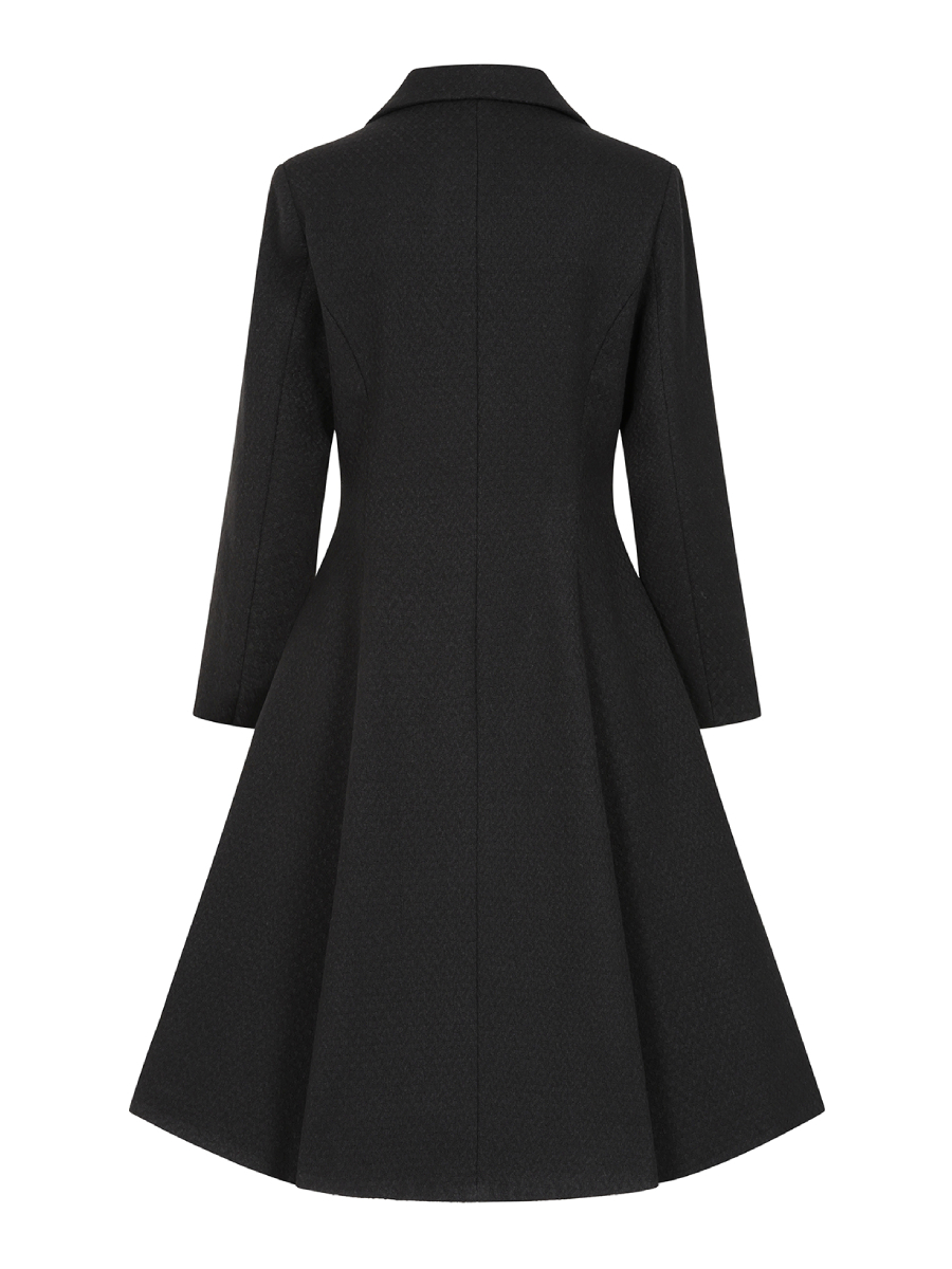 Hearts and Roses Margo Swing Coat Black Weave