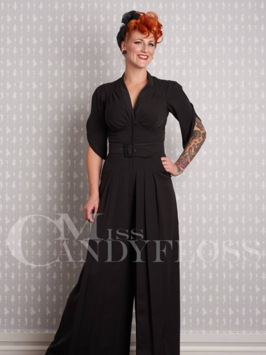 Miss Candyfloss Gigi-Lou Jumpsuit Black