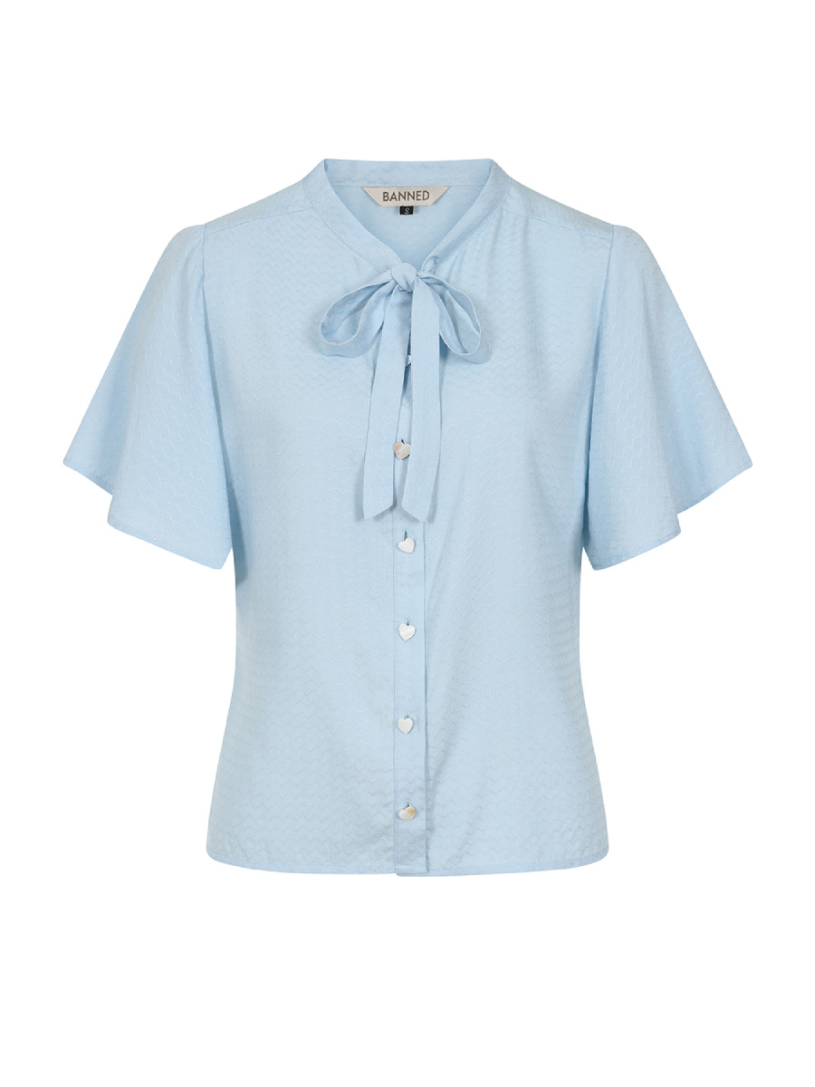 Banned May Wave Blouse Light Blue