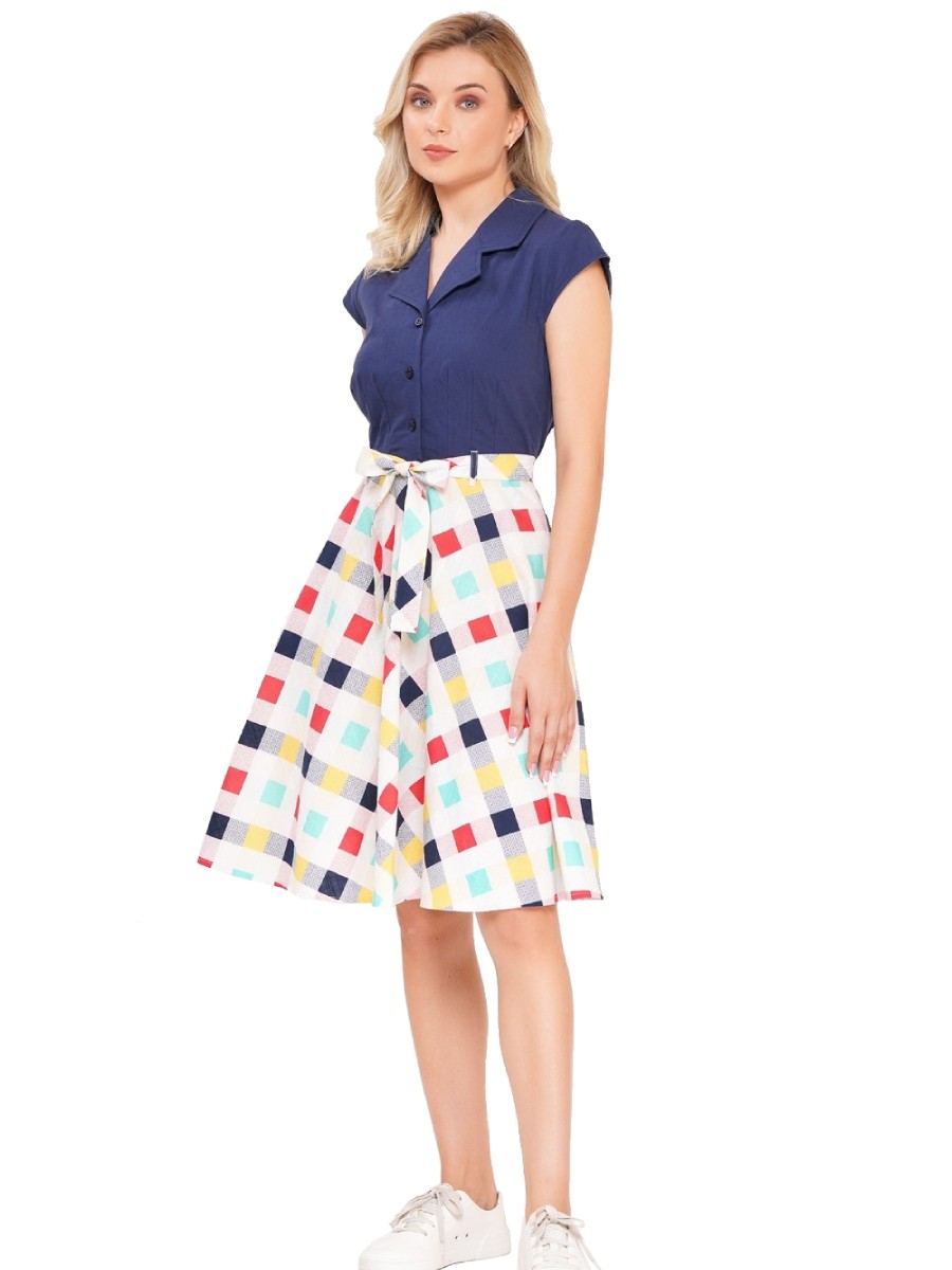 Circus Checked Contrast Dress