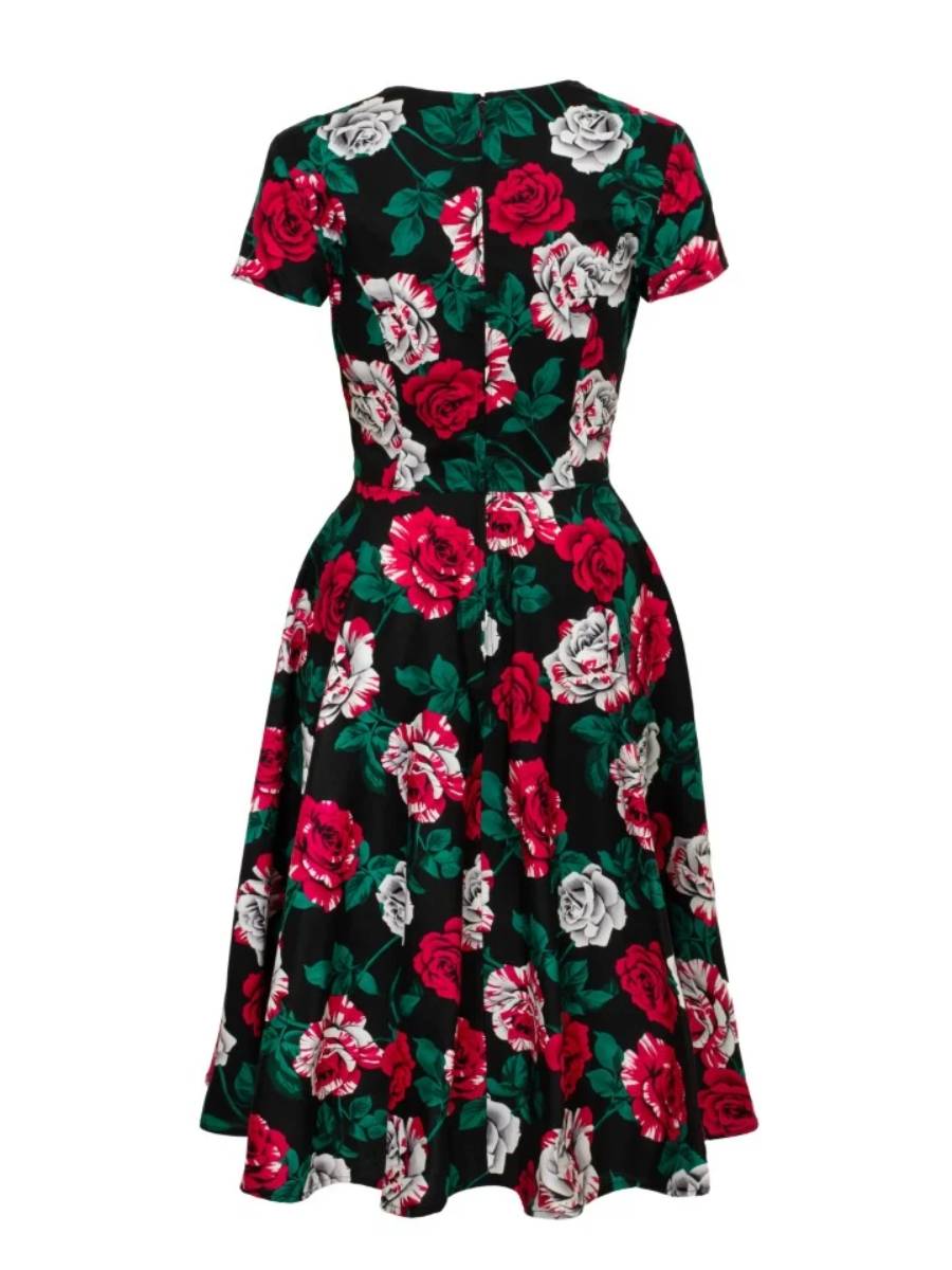 Hell Bunny Paint Me Roses Dress
