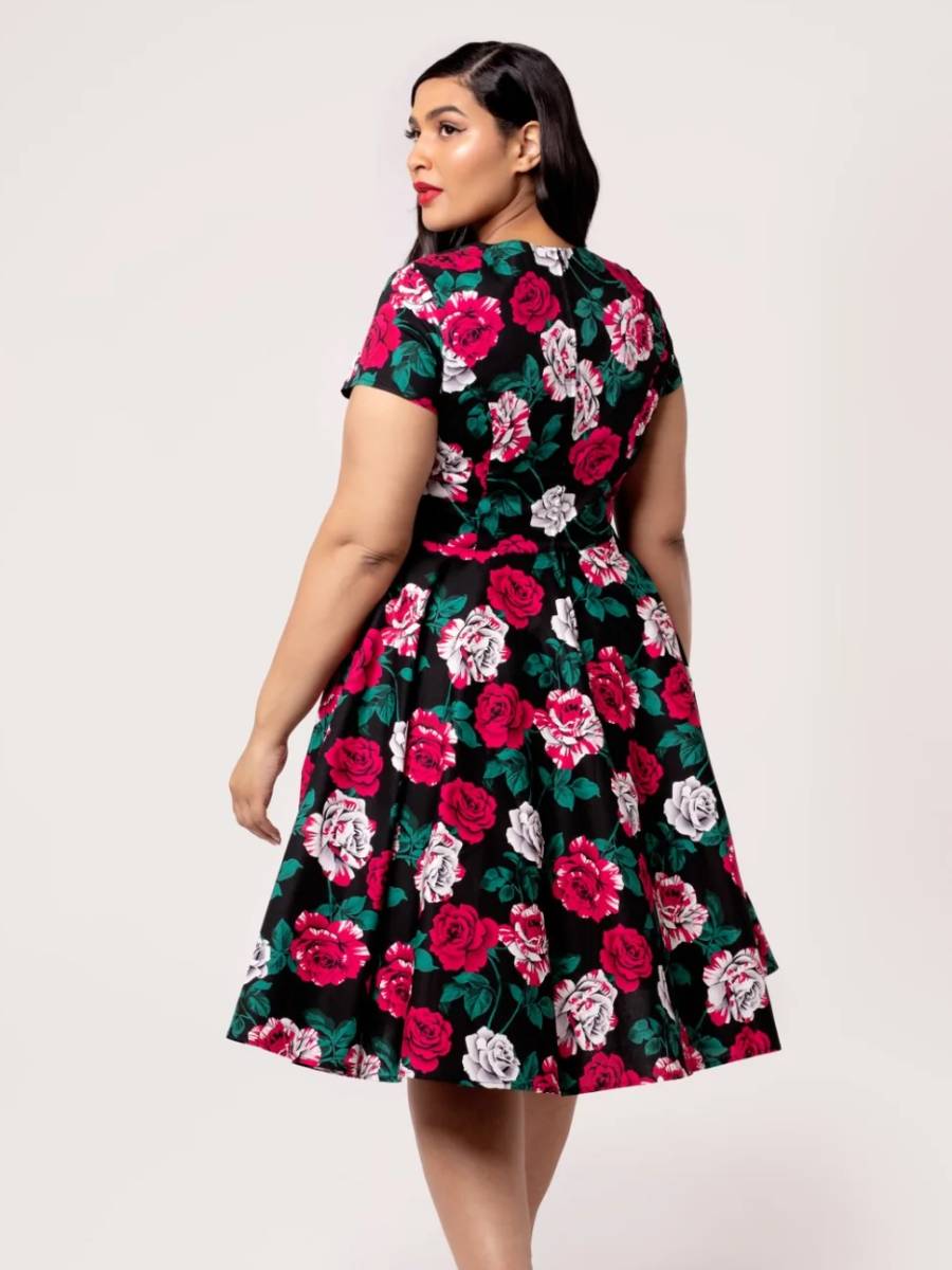 Hell Bunny Paint Me Roses Dress