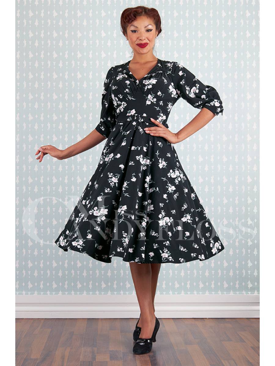Miss Candyfloss Jamie-Lou Swing Dress Black Floral