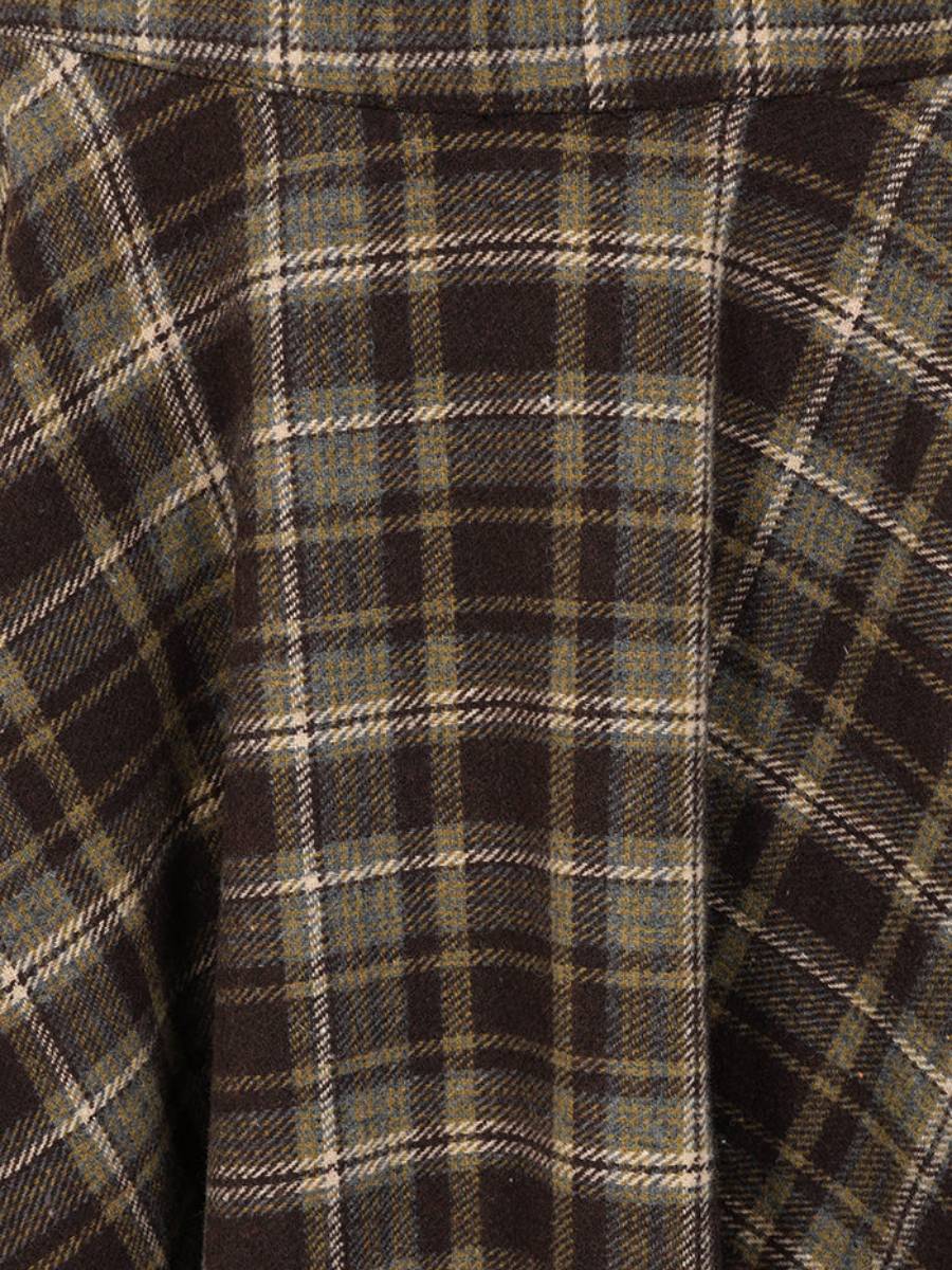 Banned Cary Book Checks Skirt Brown Yellow Check