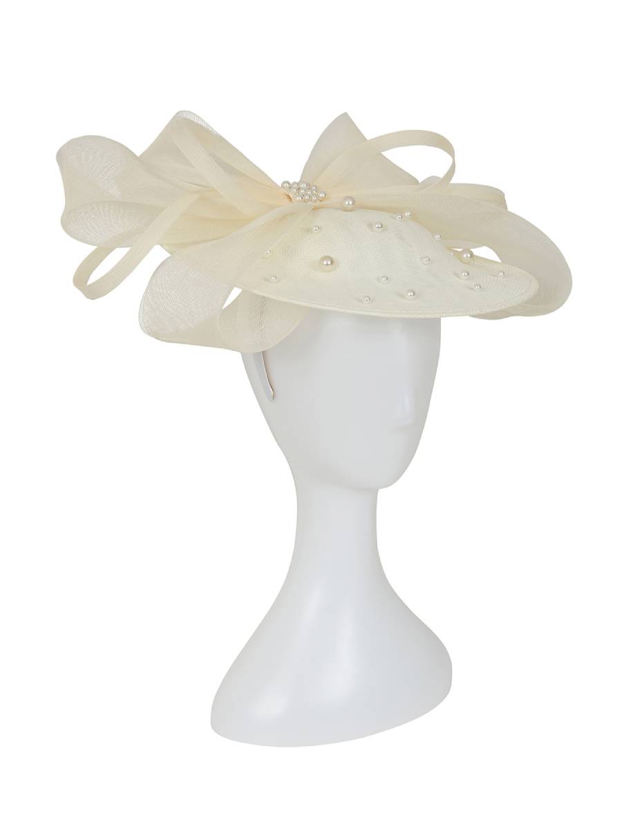 Banned Damenhut Fascinator im Retro Stil creme