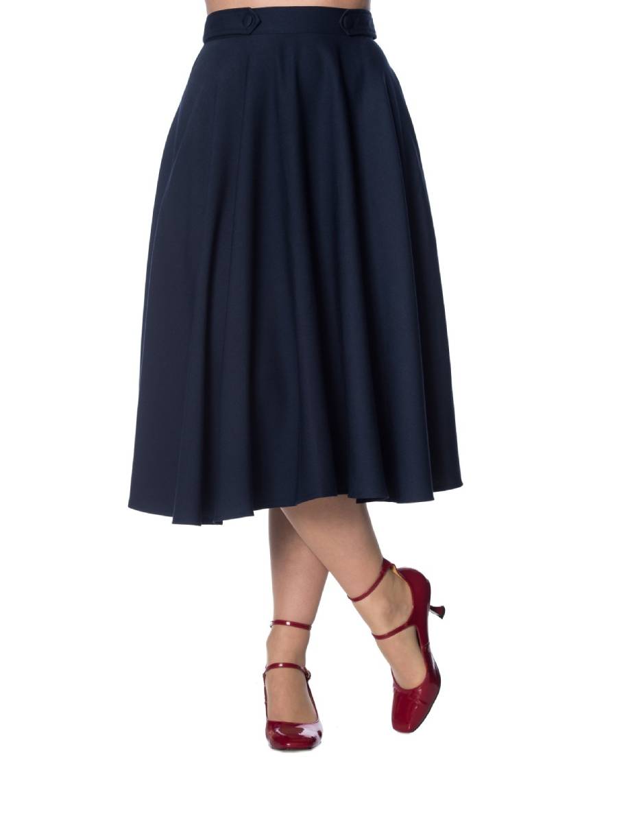 Banned Rock Di Di Swing Skirt dunkelblau