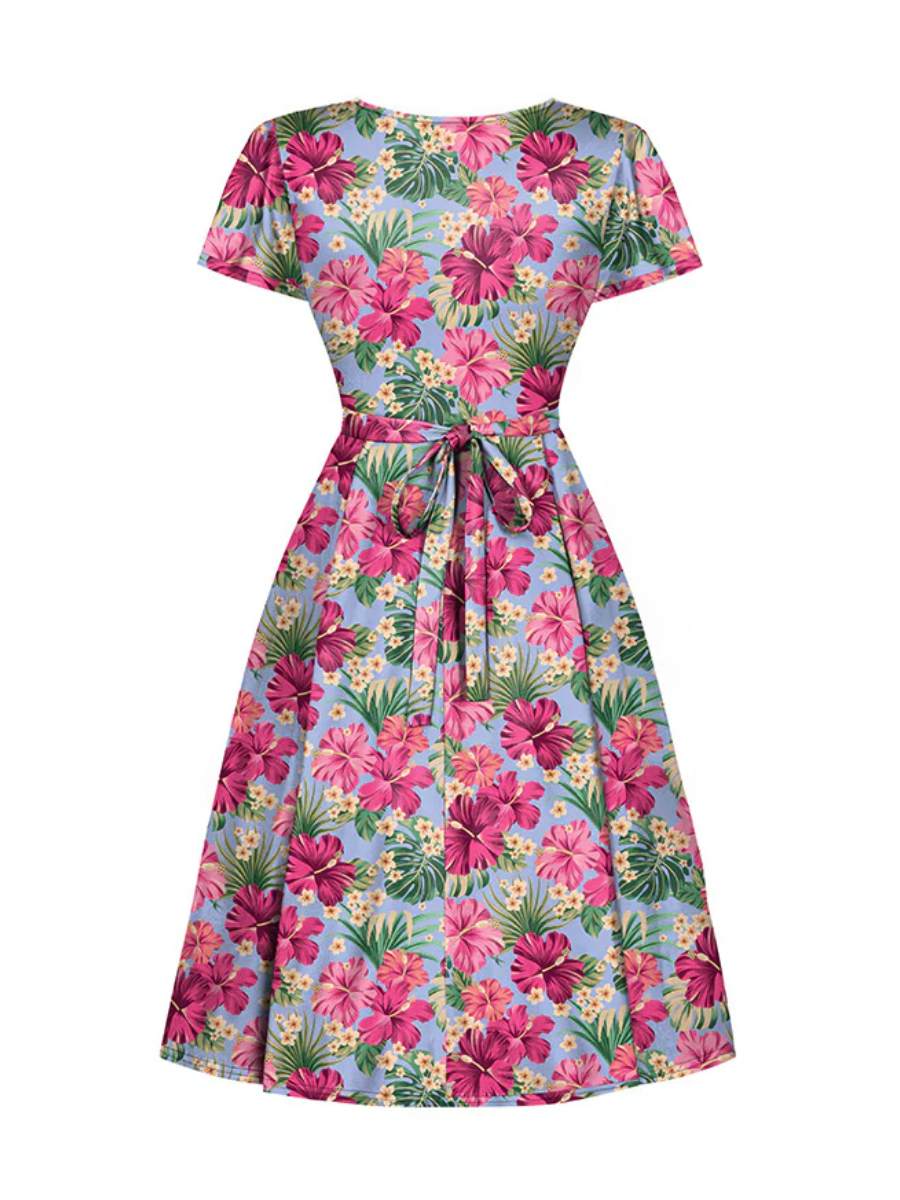 Lady V London Kleid Lyra Dress Havana Pink Floral