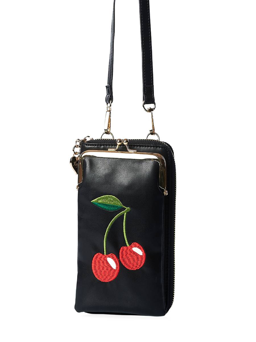 Banned Handytasche Cherry Pie Cross Body Phone Bag schwarz