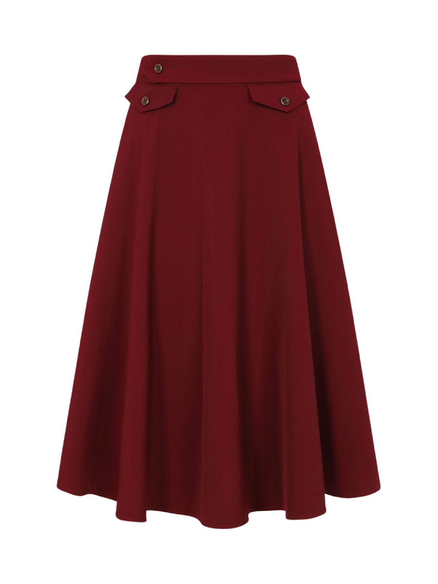 Banned Rock Book Club Swing Skirt weinrot