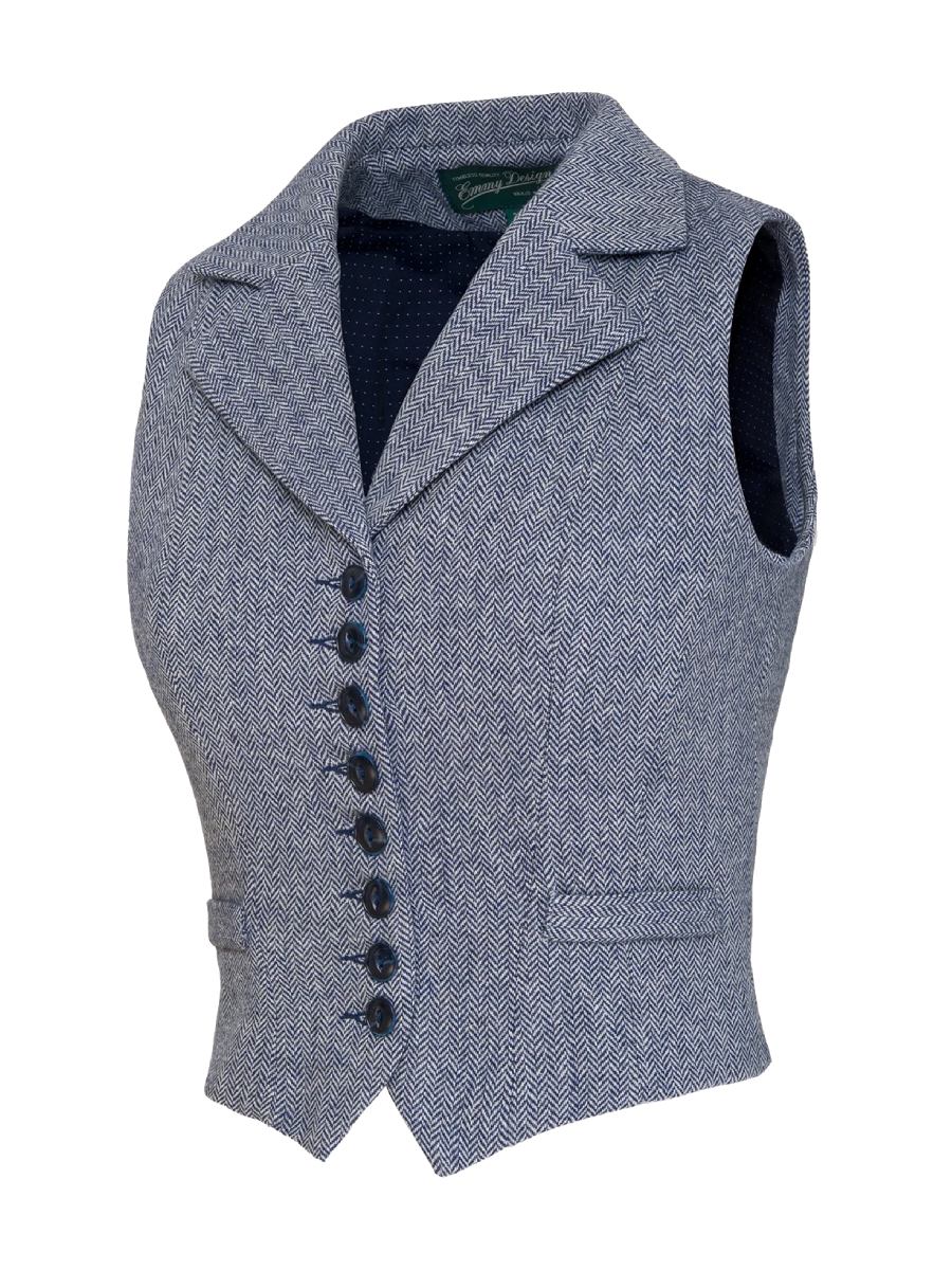 Emmy Watchmaker’s Waistcoat Midnight Ivory Tweed
