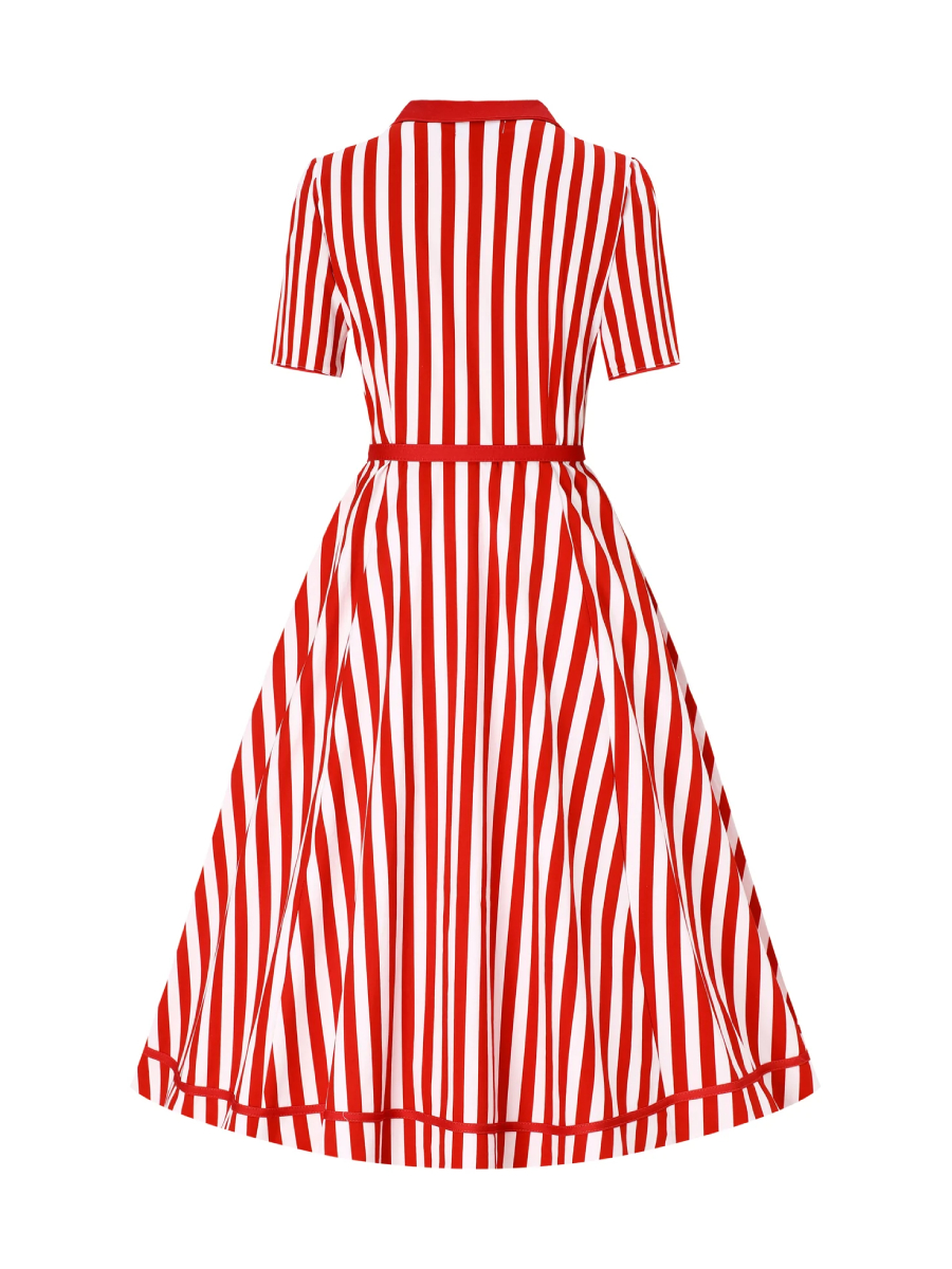 Dolly & Dotty Penelope Dress Classic Red White Stripe
