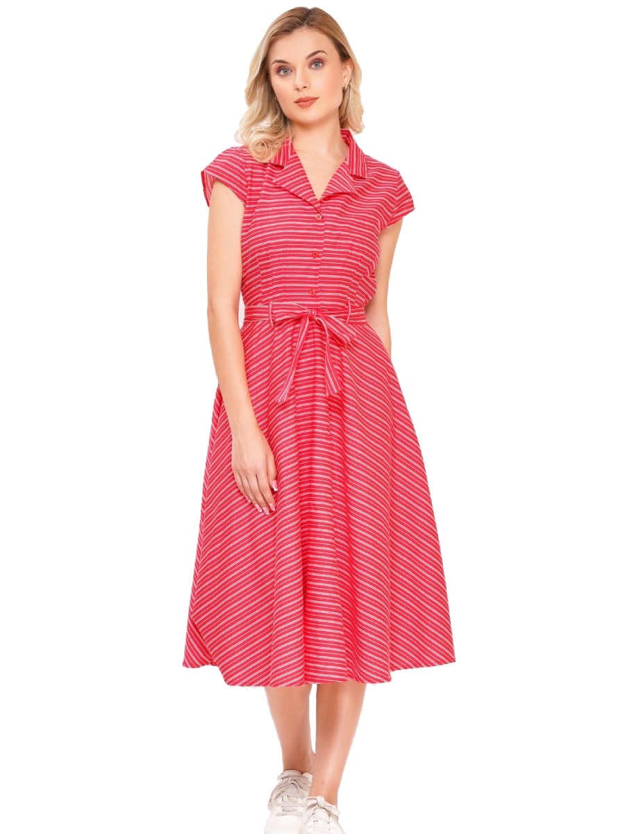 Circus Kleid Ava Dress Red Pinstripe