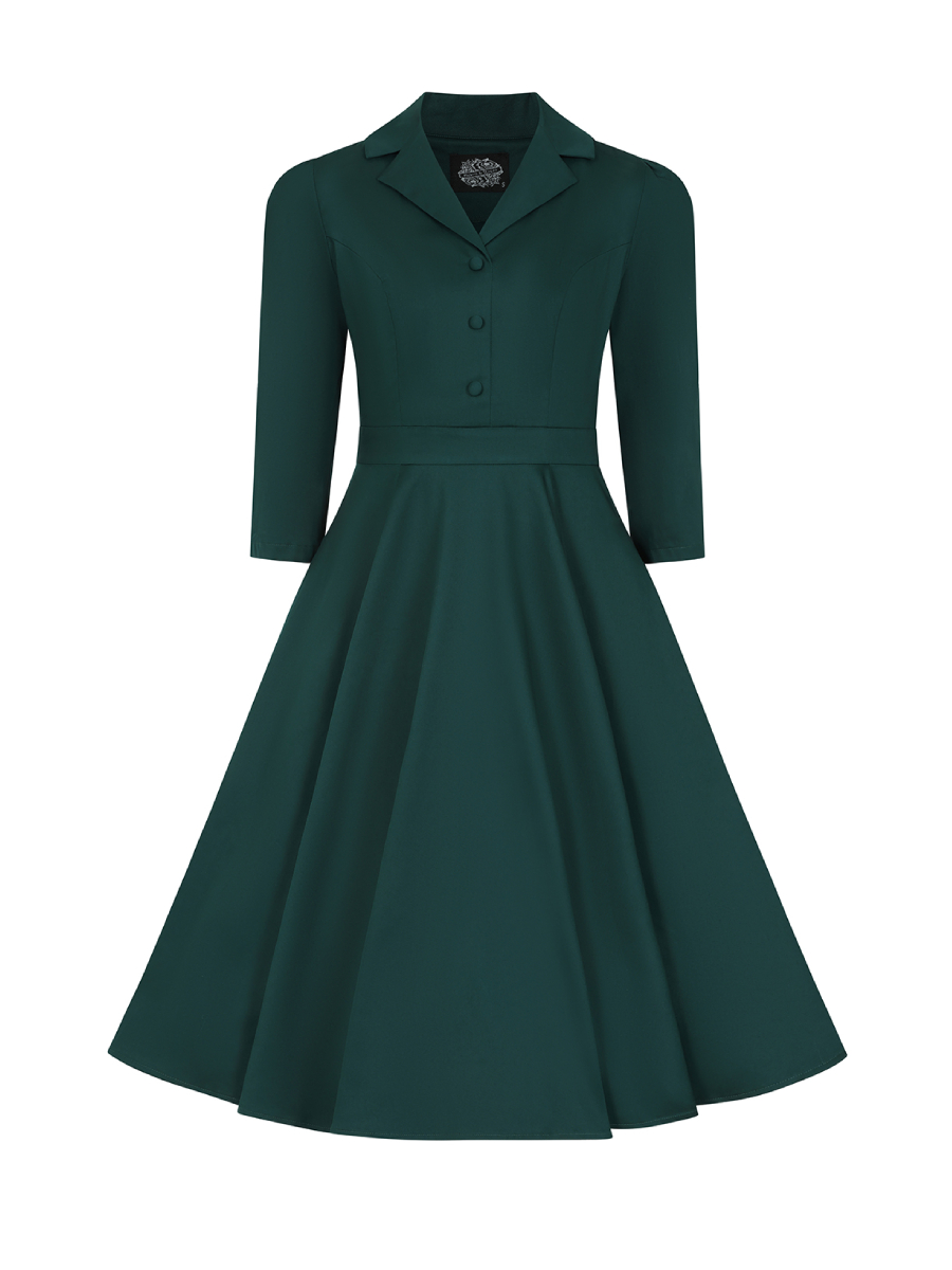 Hearts and Roses Alyssa Swing Dress Green