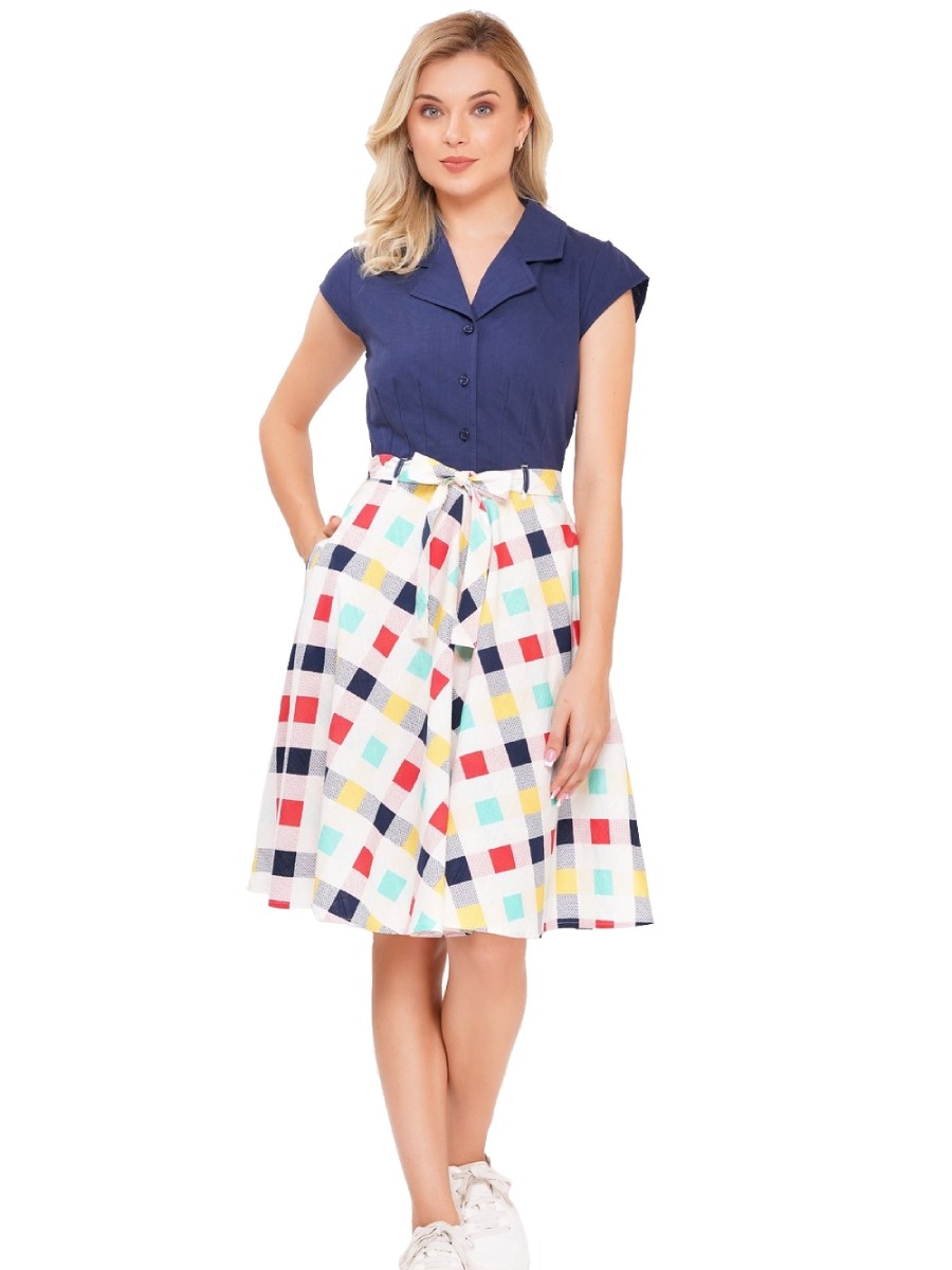 Circus Checked Contrast Dress