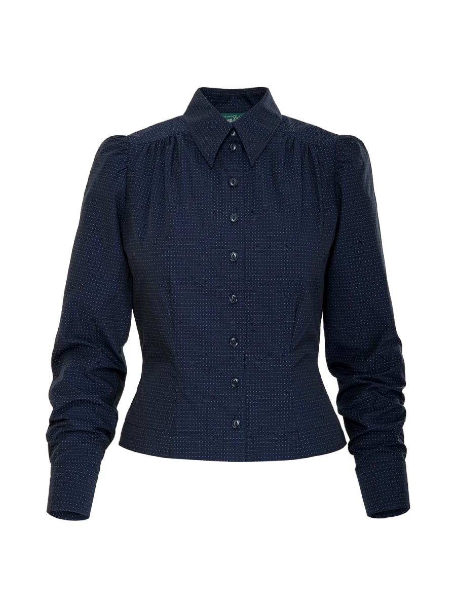 Emmy Spectacular Spearpoint Shirt Navy Dotted Cotton