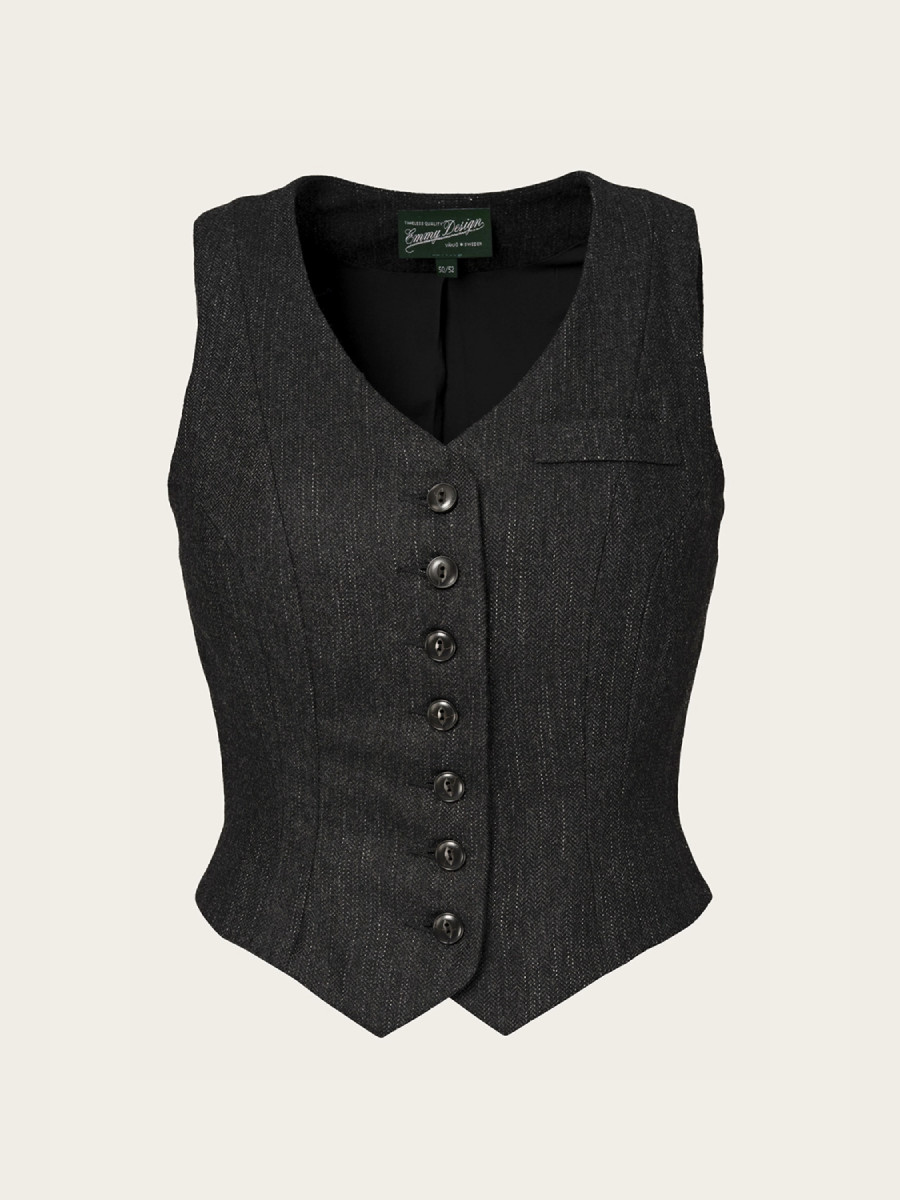 Emmy Weste Suit Up Waistcoat Black and Charcoal