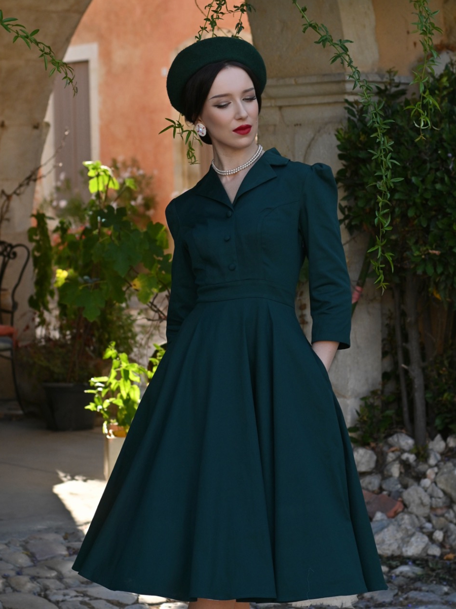 Hearts and Roses Alyssa Swing Dress Green