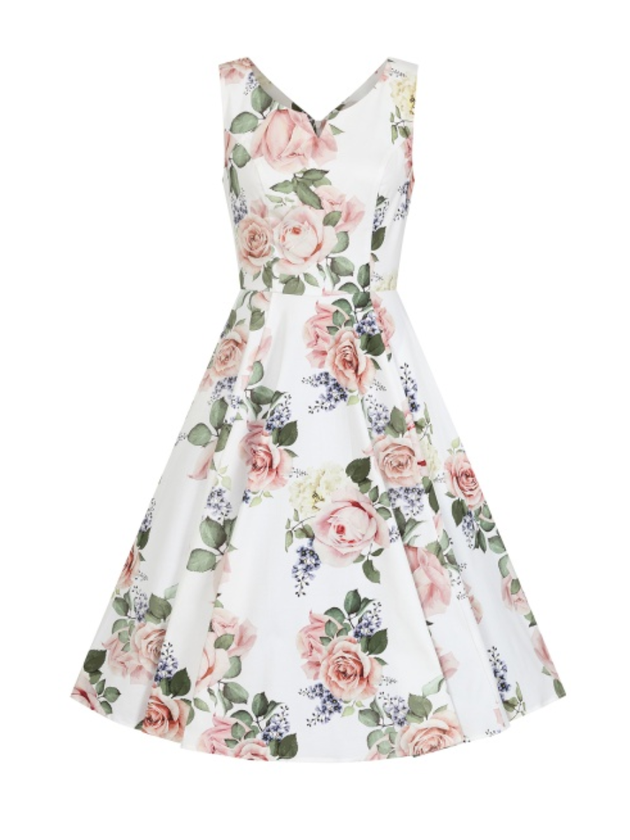 Hearts and Roses Vera Floral Swing Dress 