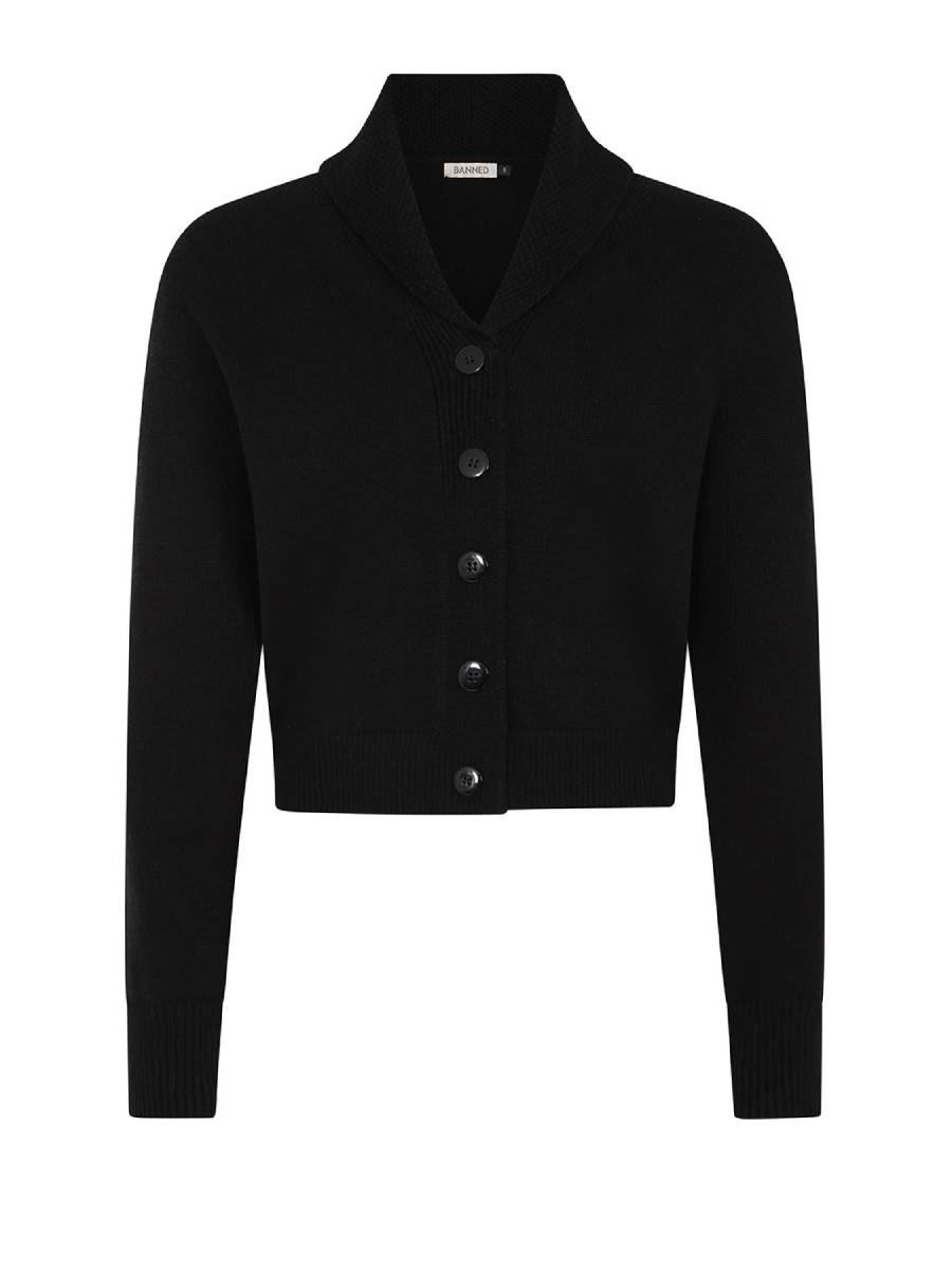 Banned Violet Cardigan Black