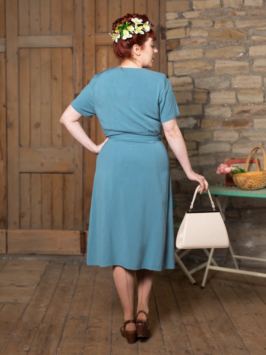 Revival Vintage Soiree Set Kleid mit Bolero Crystal Blue