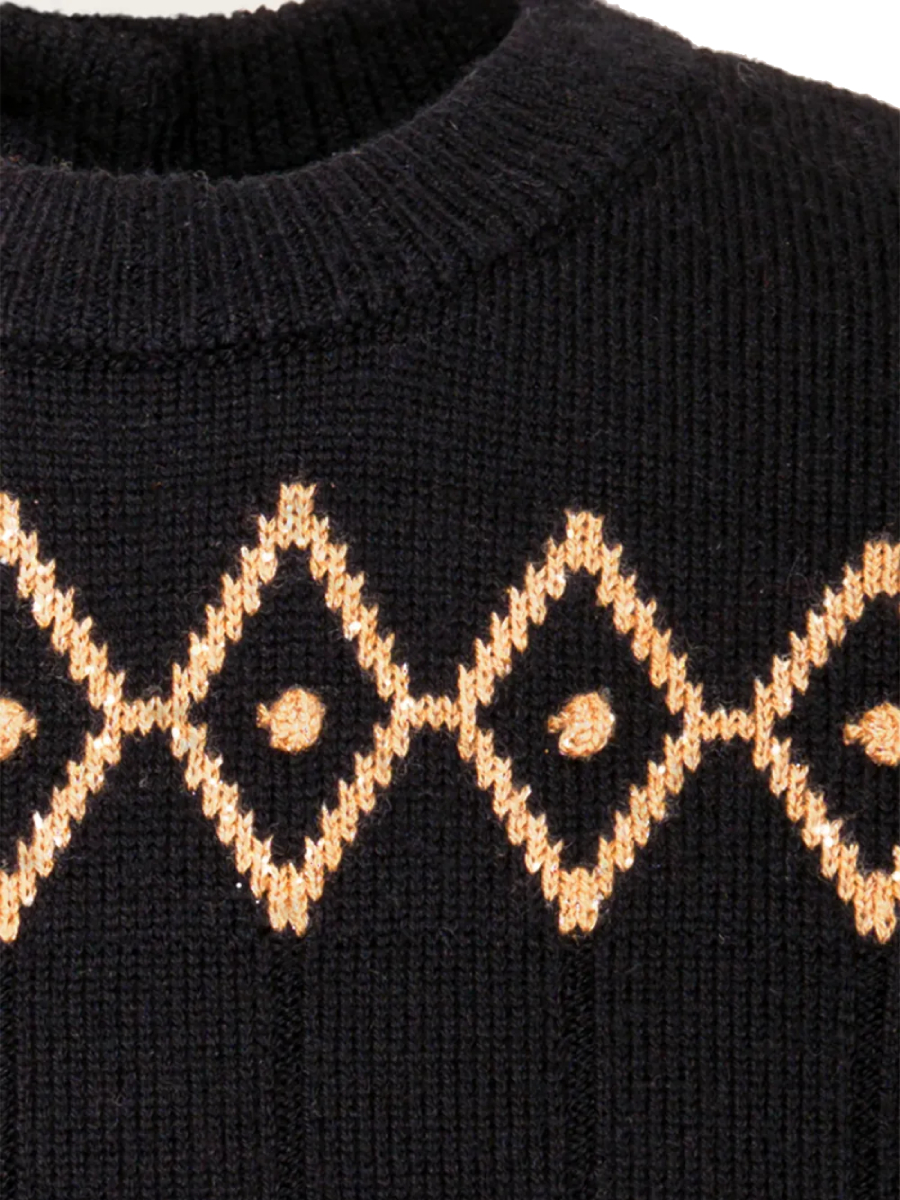 Emmy Darling Diamond Top Black Gold