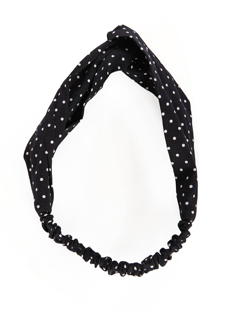 Banned Adelaide Polkadot Head Band Black White
