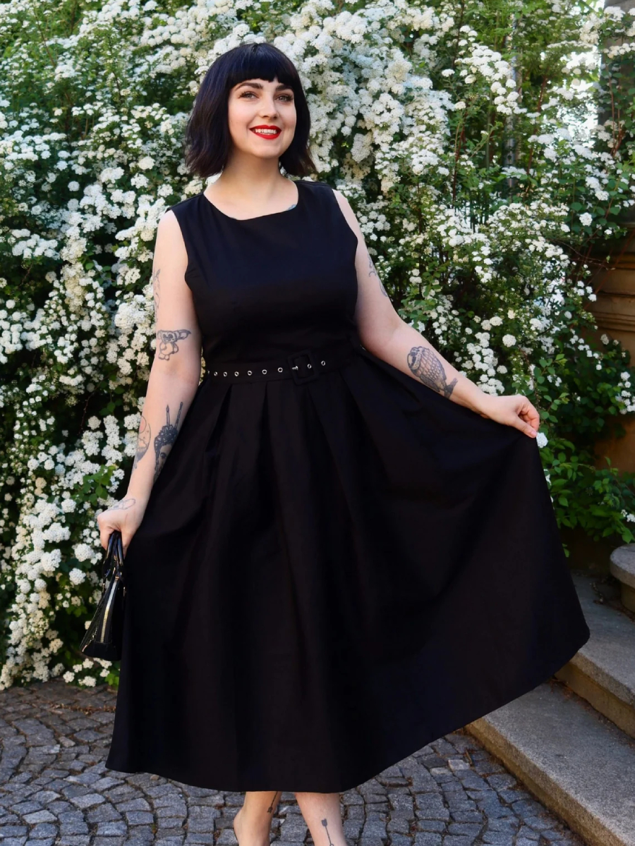 Dolly & Dotty Helen Swing Dress Black