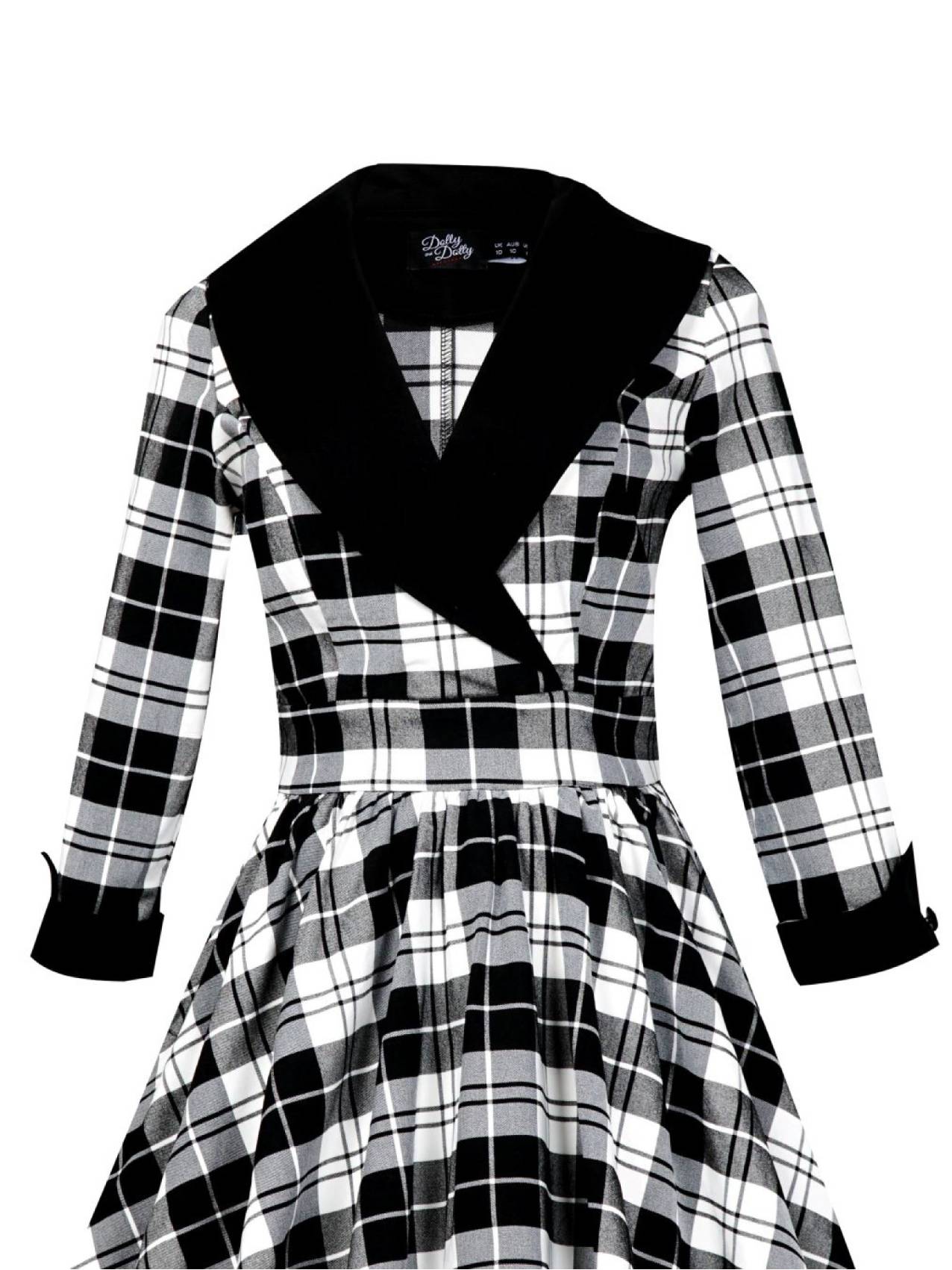 Dolly & Dotty Kleid Tiffany Black Tartan Coat Dress