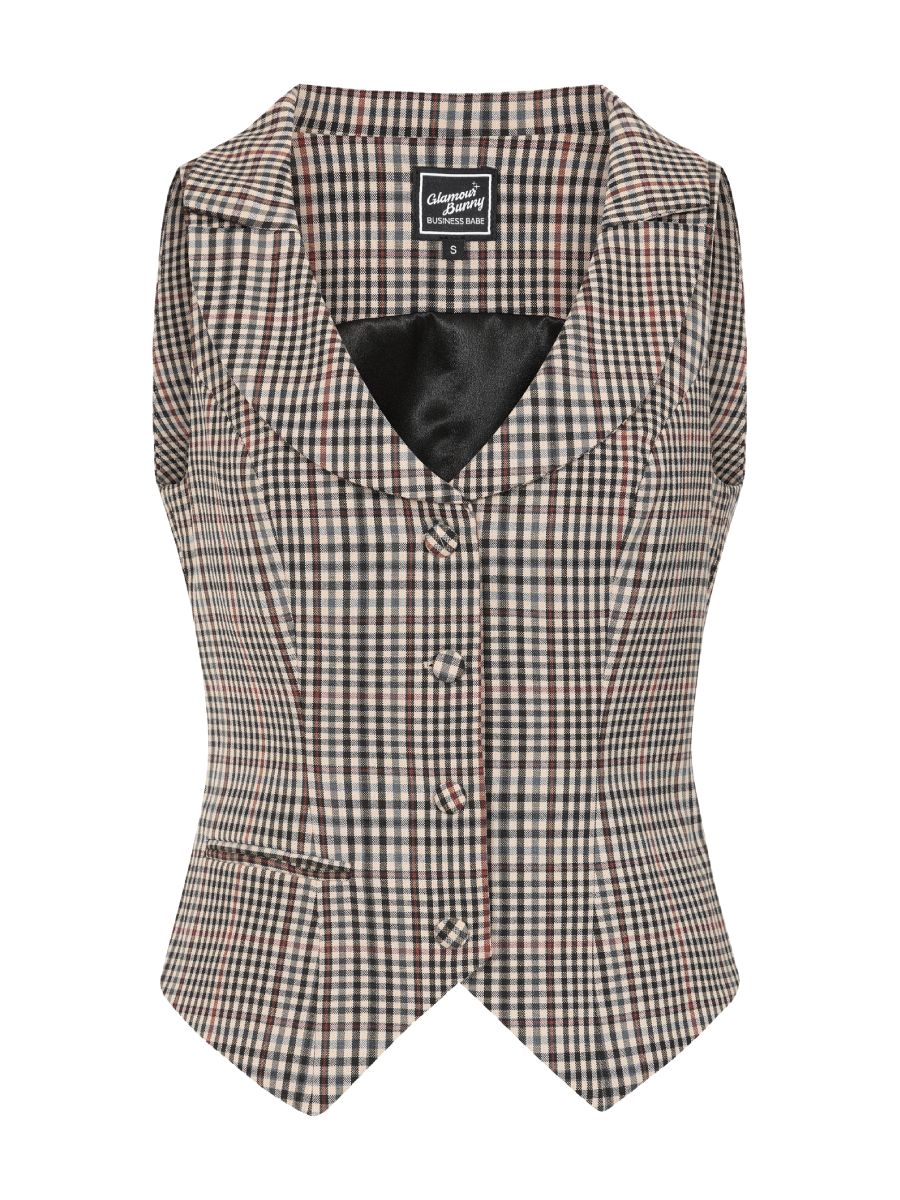 Glamour Bunny Weste Dakota Waistcoat Brown Check