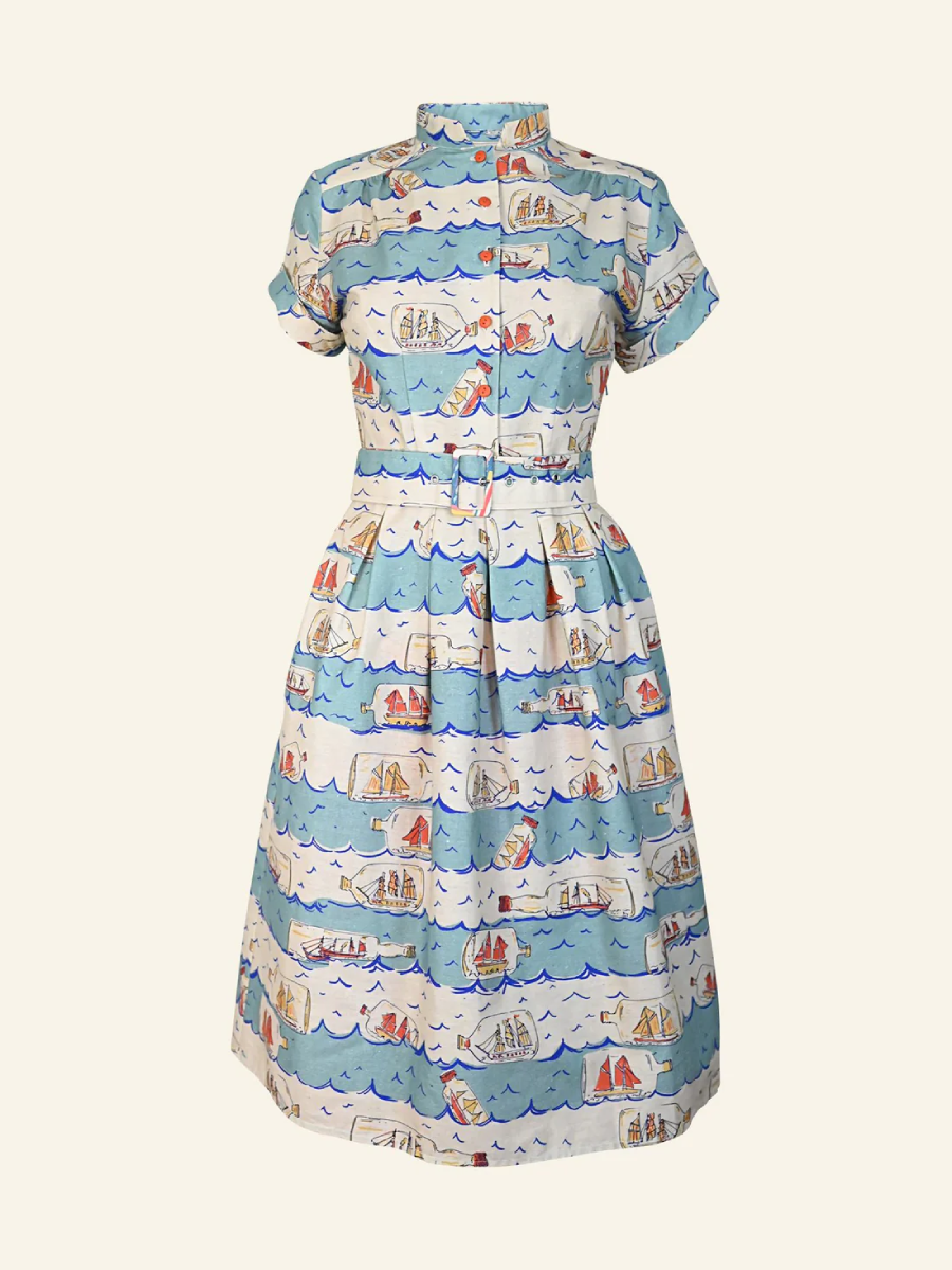 Palava Louise Dress Blue Ships Ahoy