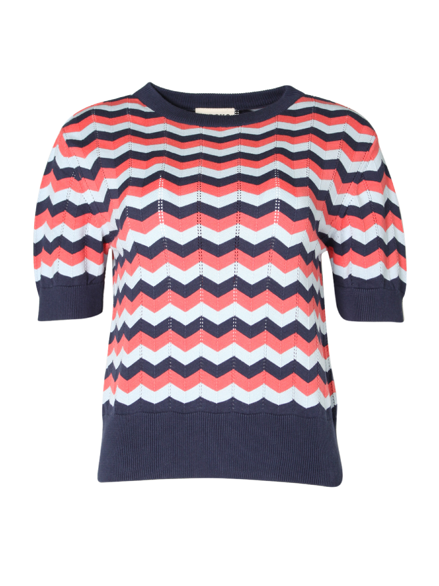 Circus Short Sleeve Jumper ZIg Zag Navy Coral