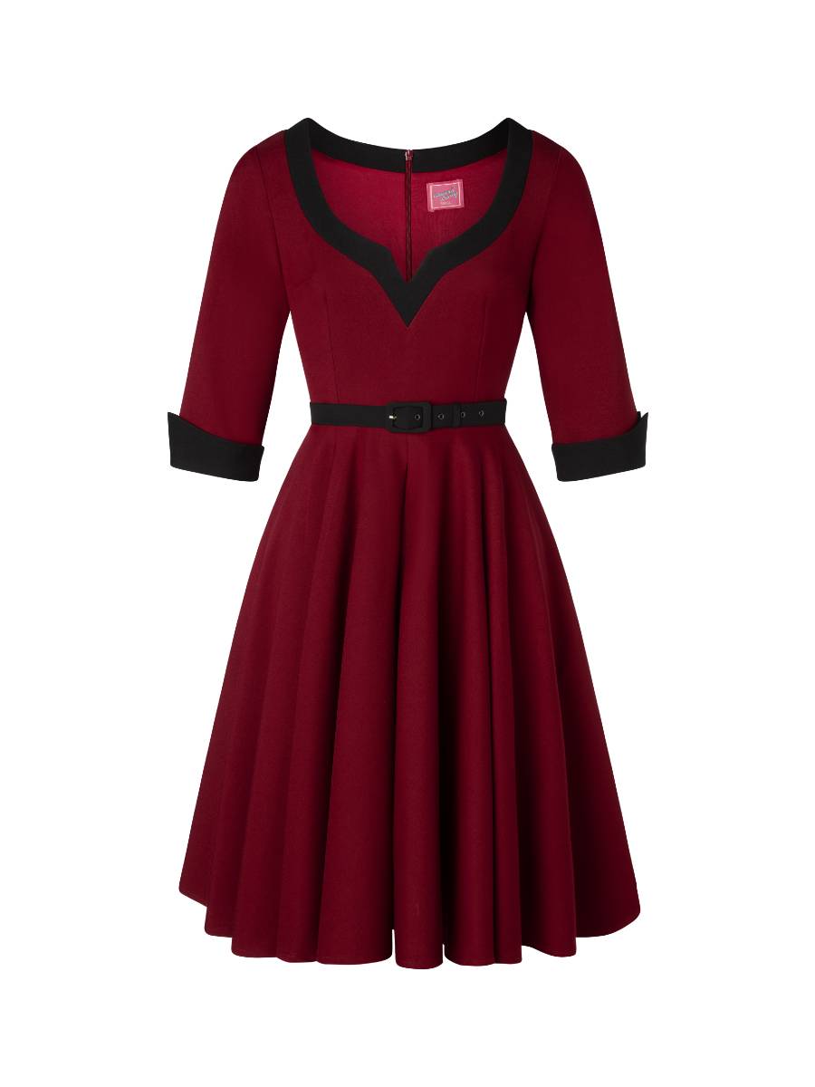 Glamour Bunny Kleid Vivienne Swing Dress weinrot