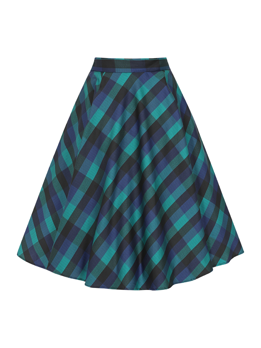 Hearts and Roses Louisa Check Swing Skirt
