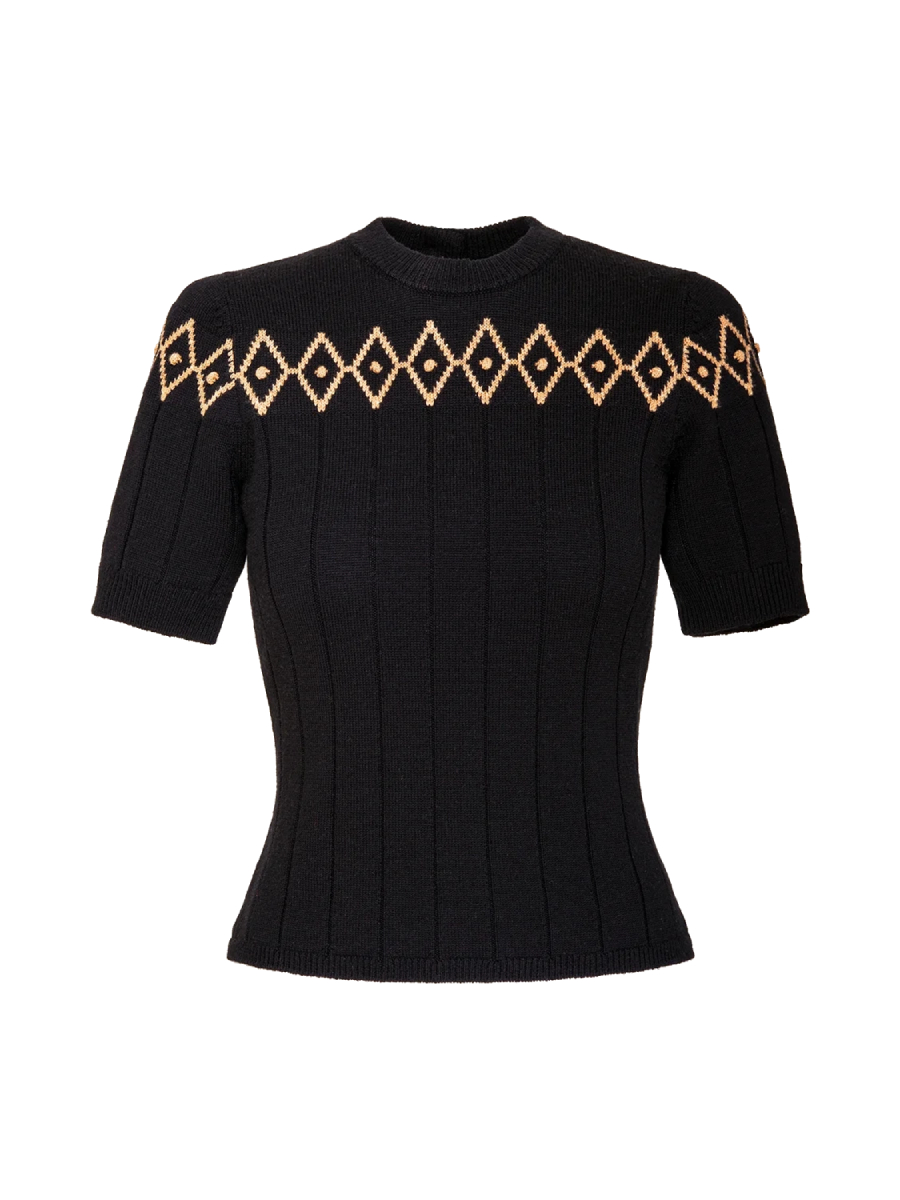 Emmy Darling Diamond Top Black Gold